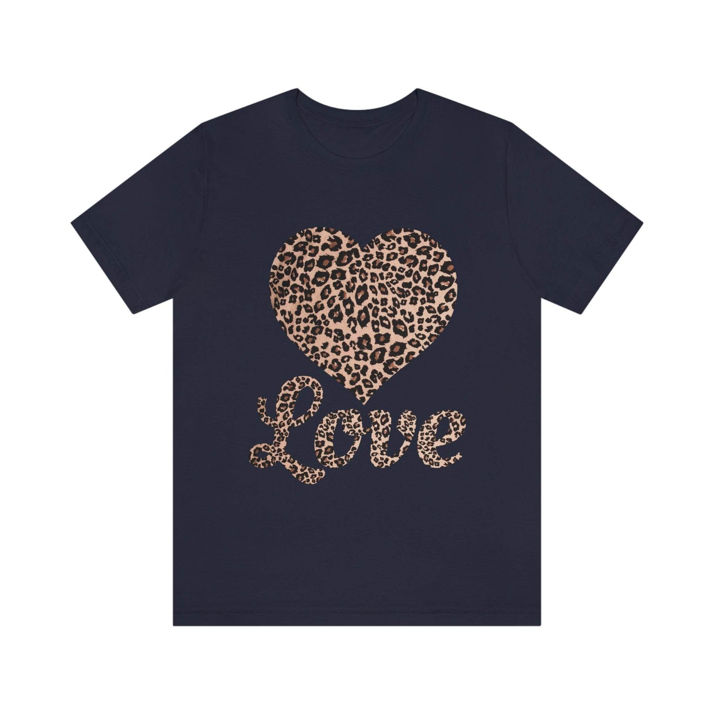 Leopard Print, Love Heart Tee, - Giftsmojo