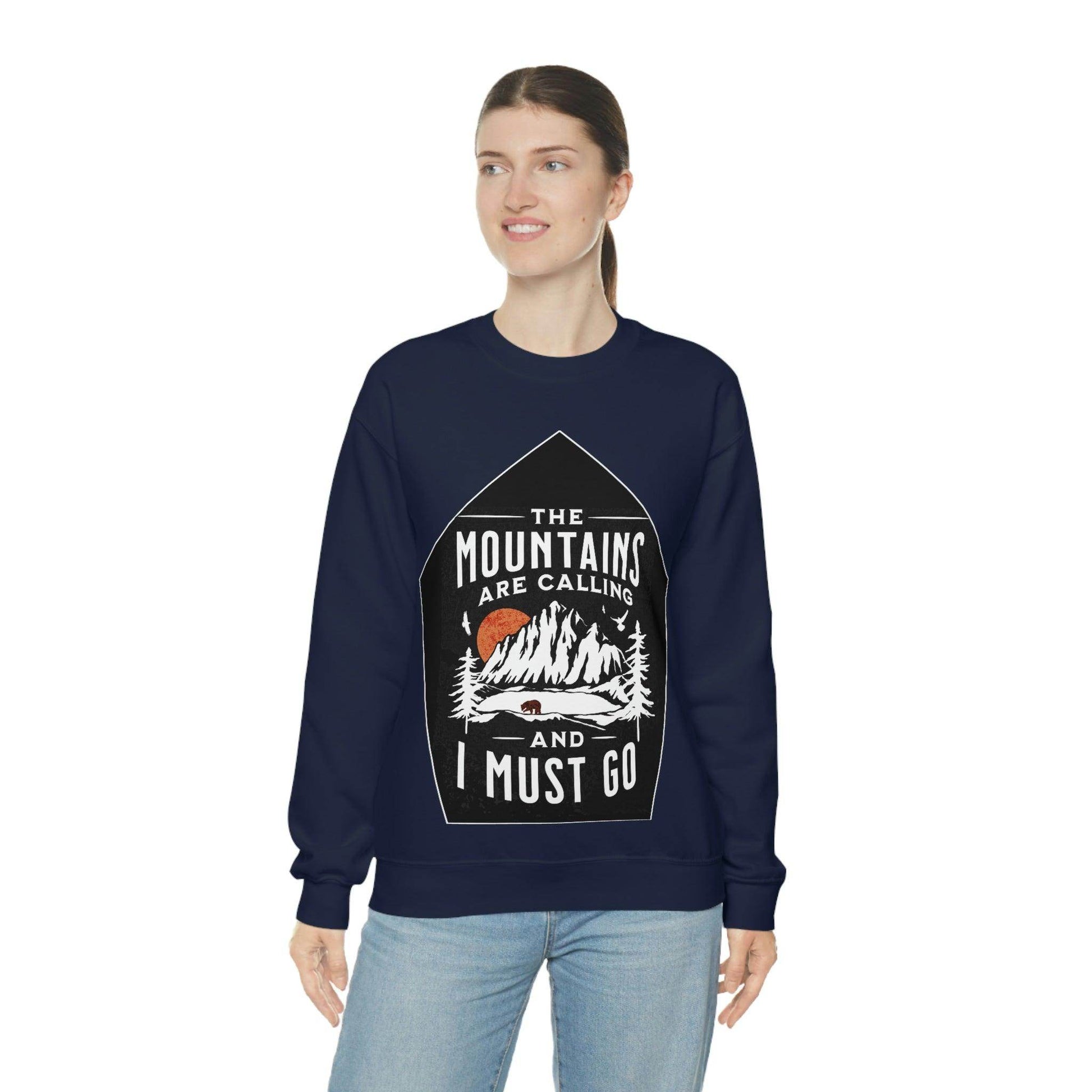 The Mountains are Calling and I Must Go, Crewneck Sweatshirt - Giftsmojo