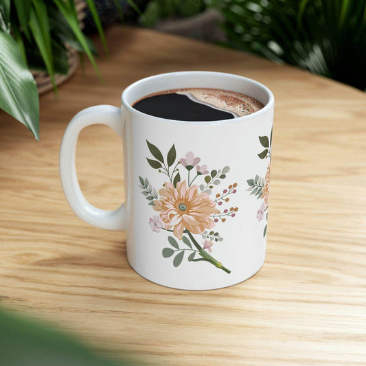 Floral Mug, gift for mom on mothers day, Birthday gift for mom, gift for plant lovers, coffee mug for her, hot cocoa mug, gift for coffee lover - Giftsmojo