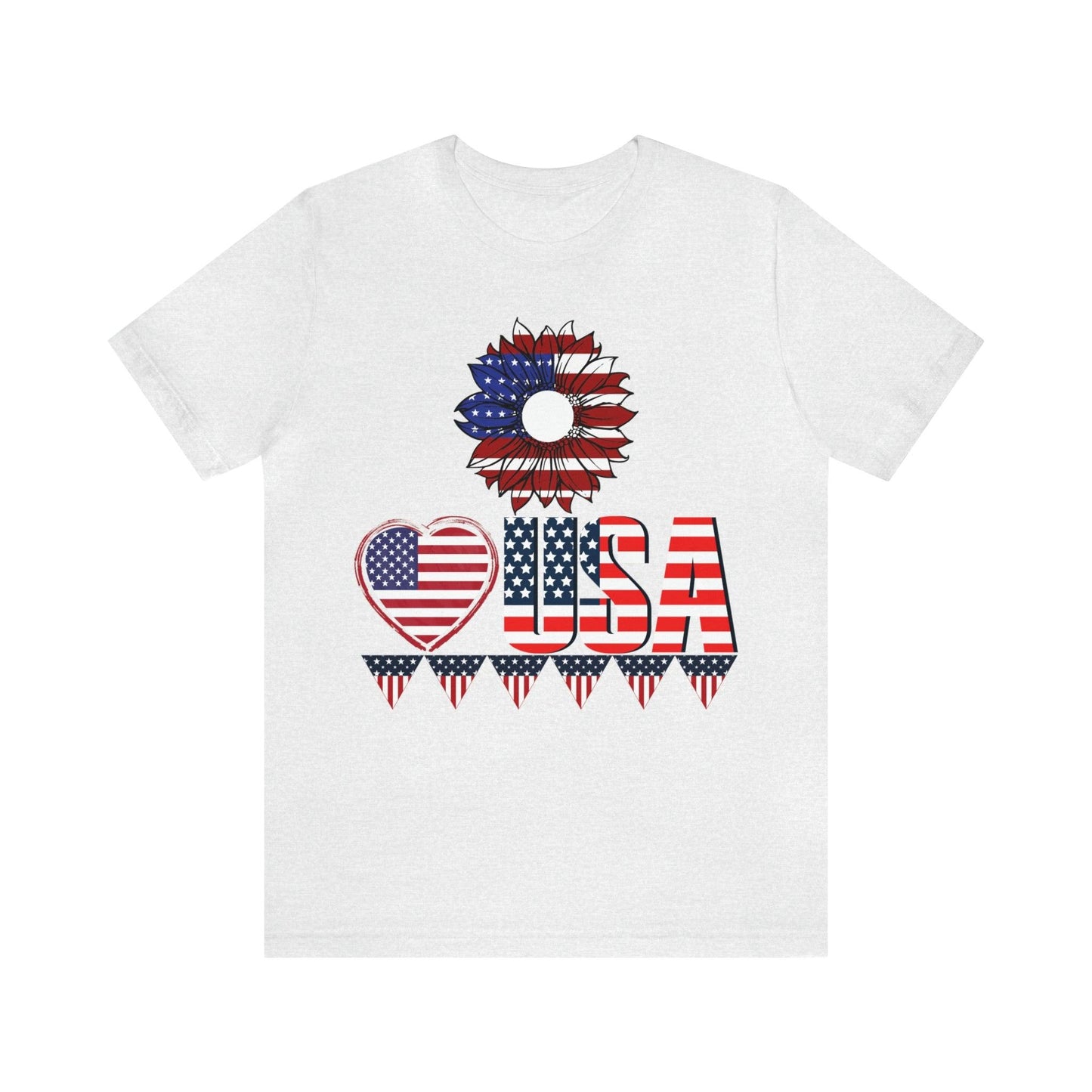 American flag shirt, Red, white, and blue shirt, Flower Love USA shirt, - Giftsmojo