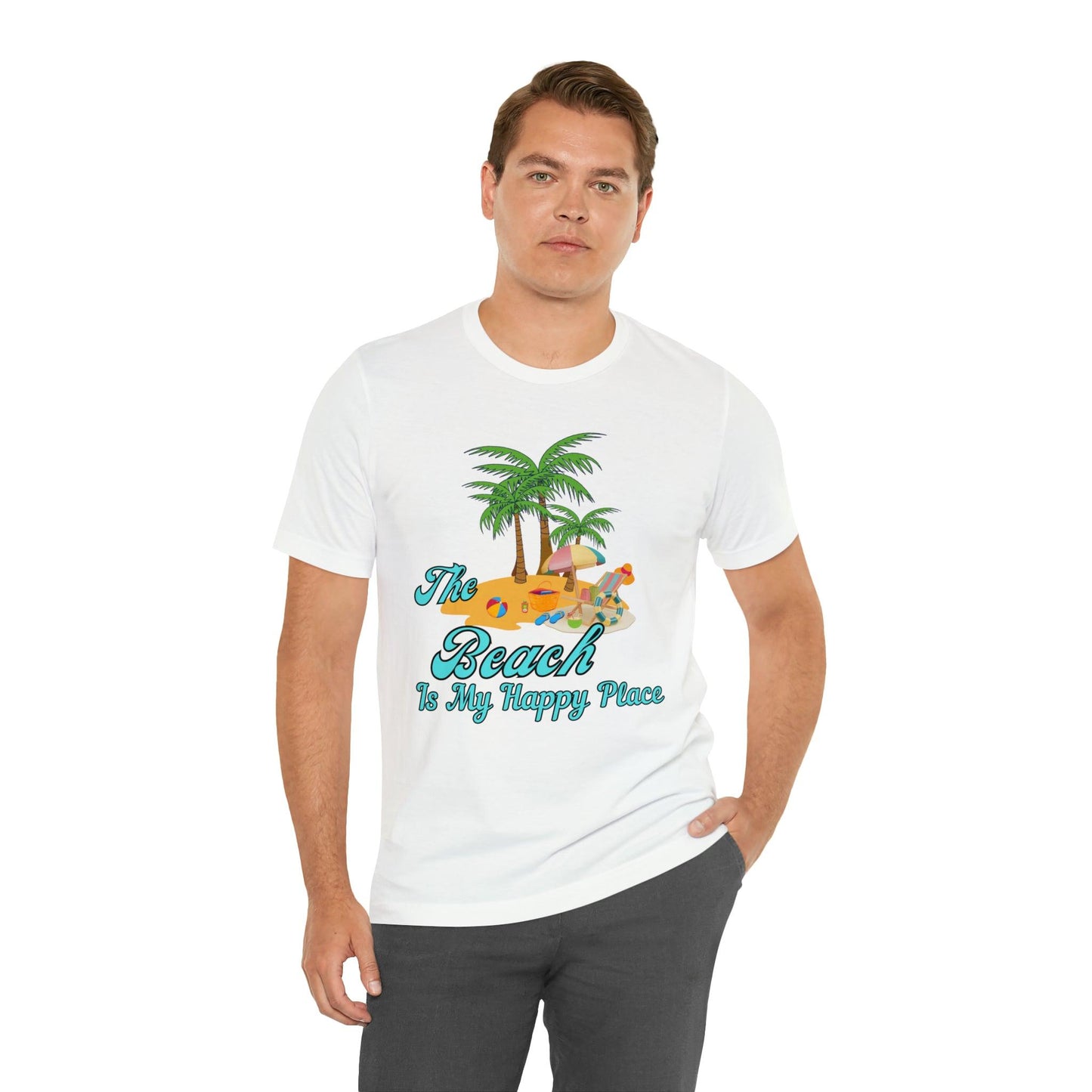 Beach shirt, The Beach is my happy place shirt, Beach t-shirt, Summer shirt, Beachwear, Beach fashion, Stylish beach apparel