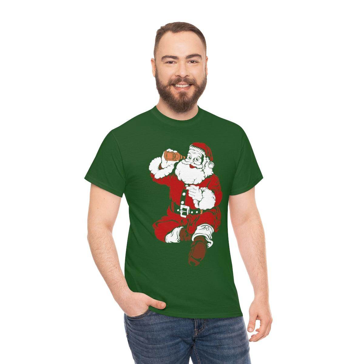 Santa Drinking Beer Funny T-shirt Funny Christmas Shirt Funny Santa Shirt Santa Gift - Giftsmojo