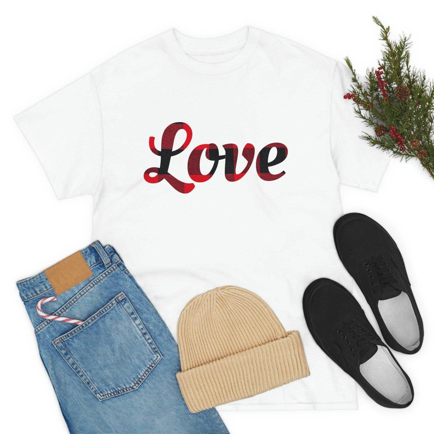Plaid love T-Shirt - Giftsmojo