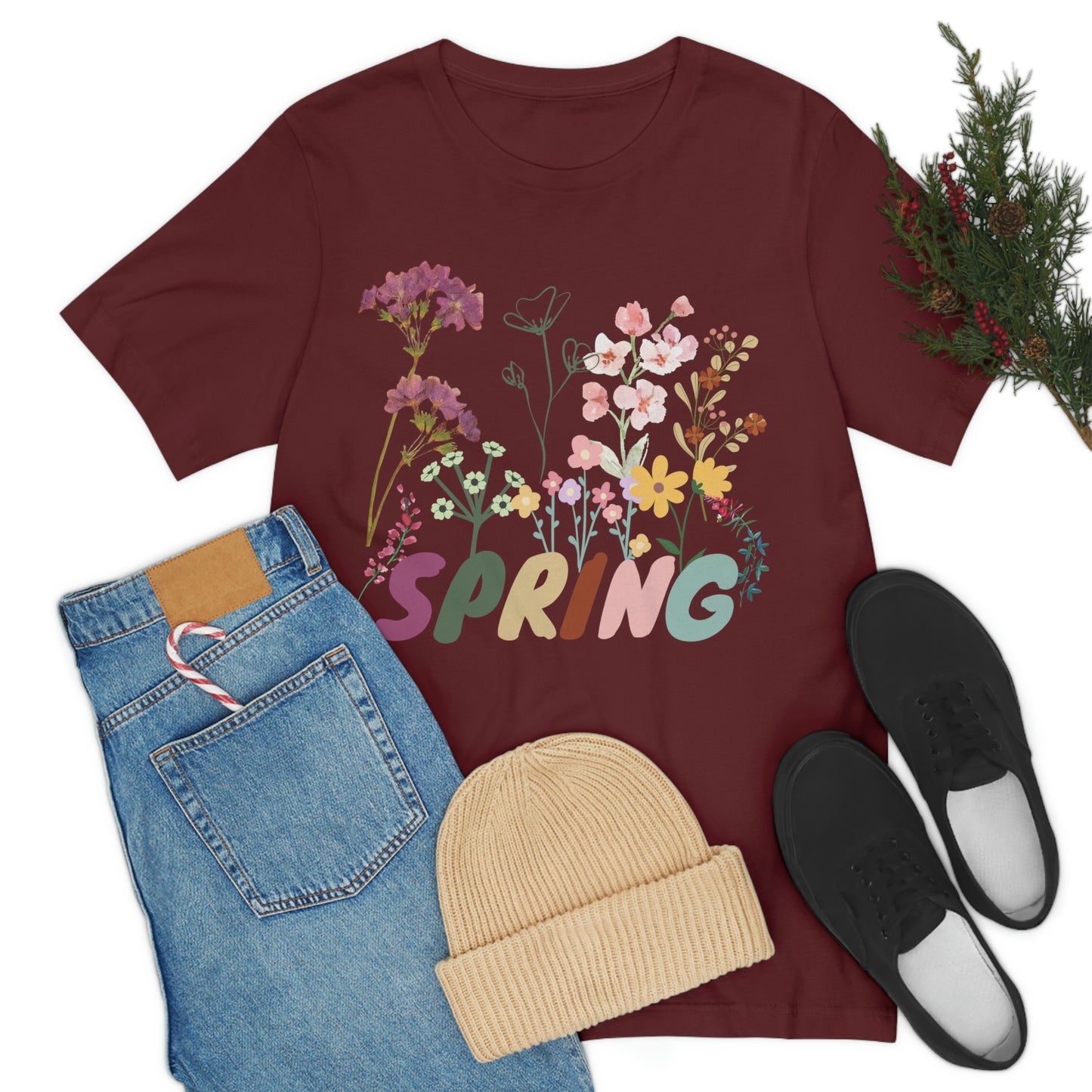 Spring Shirt, Flower T shirt, Vintage Botanical Shirt, Vintage T-shirt, Graphic Tshirt, Botanical Print, Vintage Flower Shirt, Wildflower,