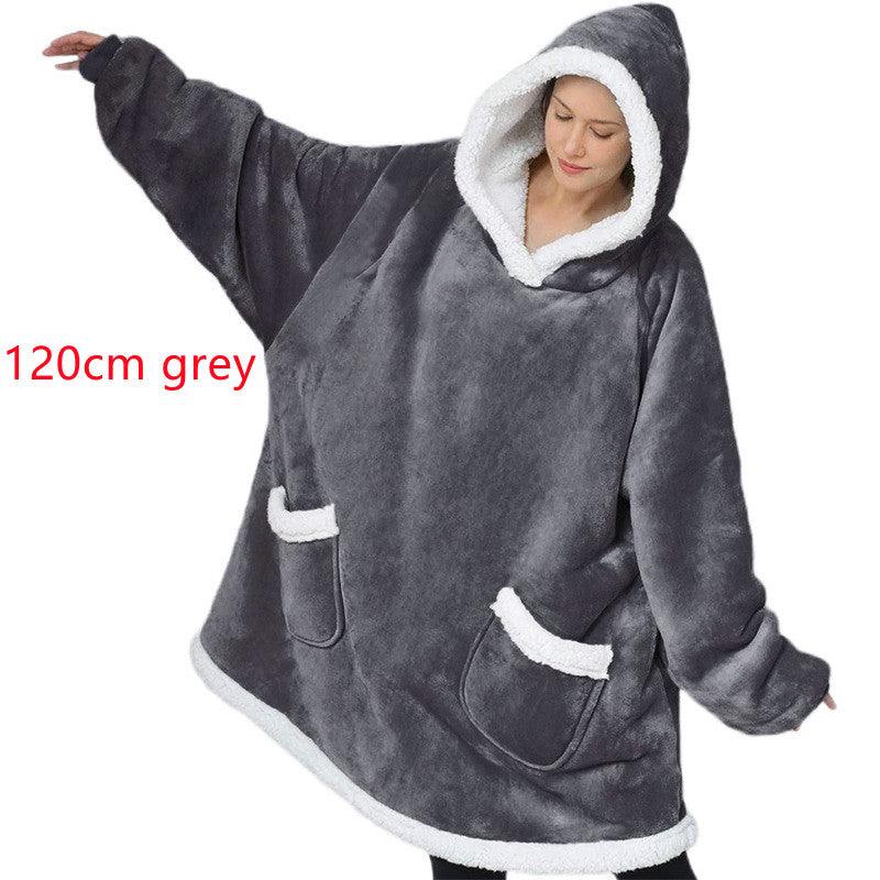 Winter TV Hoodie Blanket Winter Warm Home Clothes Women Men Oversized Pullover With Pockets - Giftsmojo