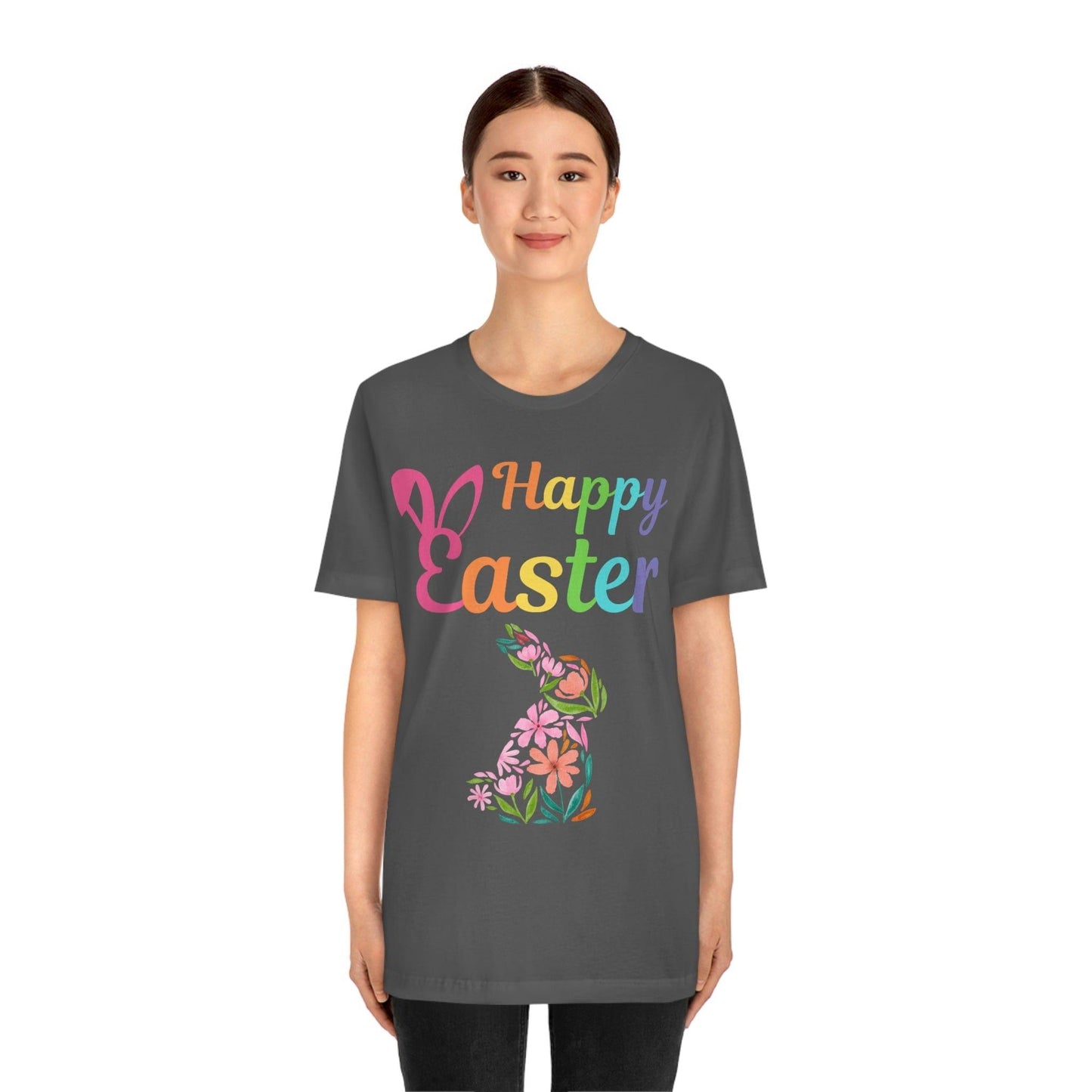 Happy Easter Bunny Shirt Easter Gift women Easter Shirt - Easter Day Shirt Cute Easter flower shirt - Giftsmojo