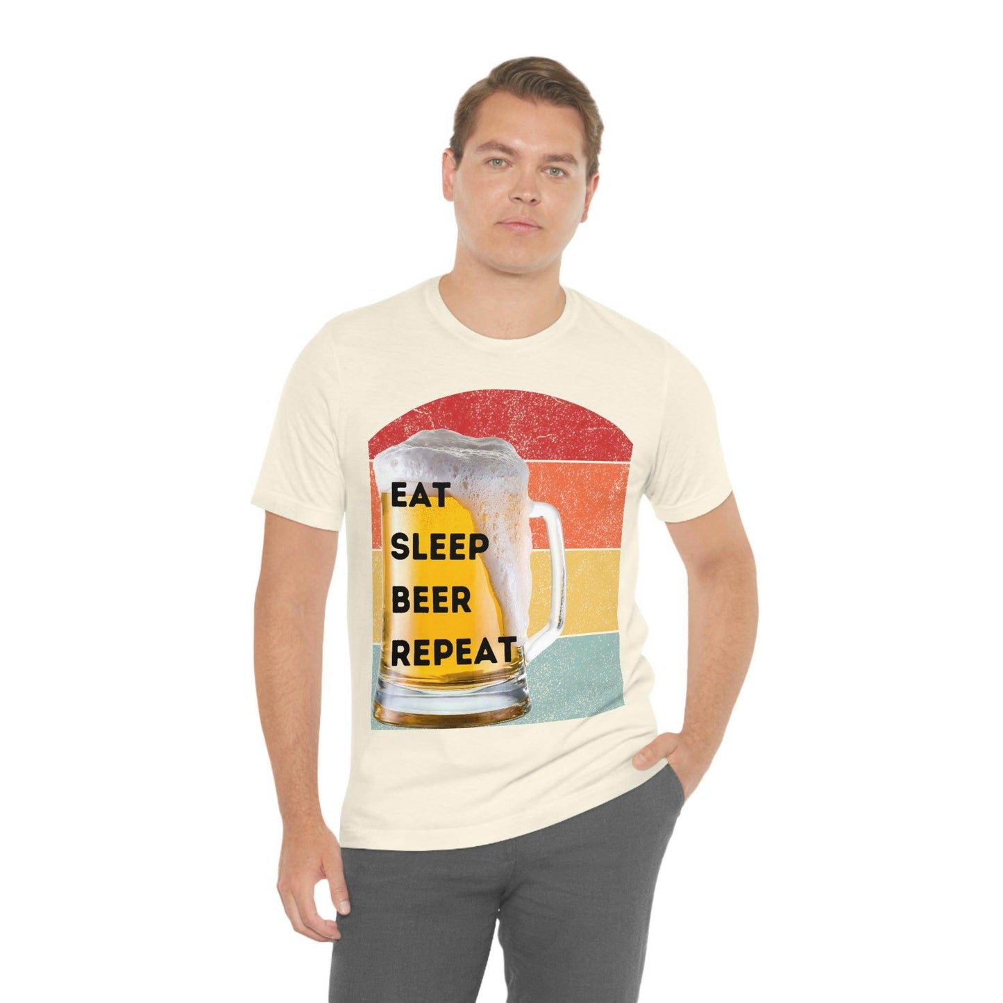 Retro shirt Eat Sleep Beer Repeat - funny beer shirt - Giftsmojo