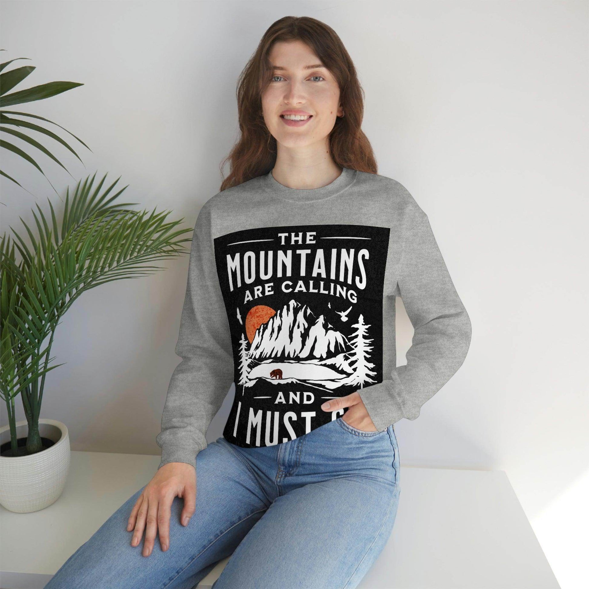 The Mountains are calling Crewneck Sweatshirt - Giftsmojo