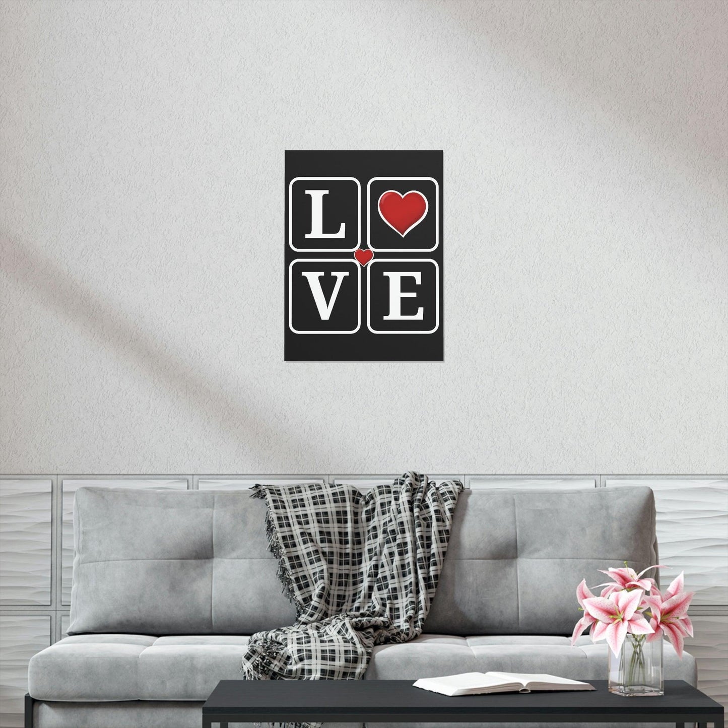 Love Square with Heart Premium Matte Vertical Posters - Giftsmojo