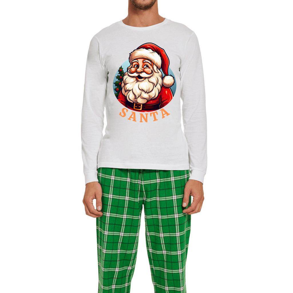 Men's Long Sleeve Top and Flannel Pants Set - Santa PJ - Giftsmojo