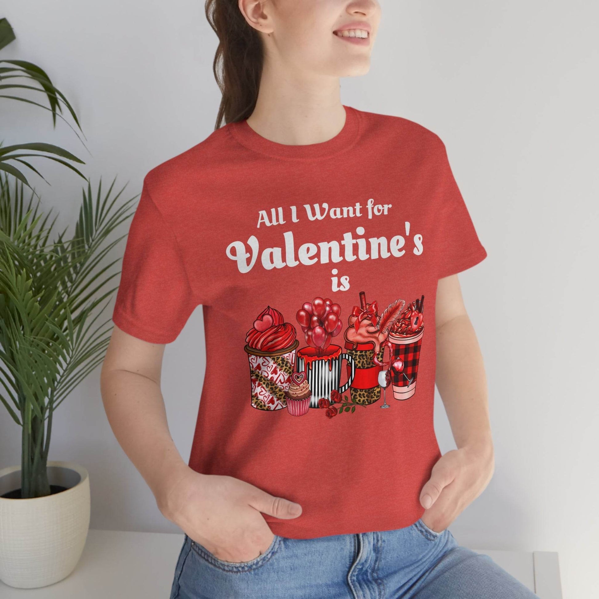 All I want for Valentines is Coffee Tee - Giftsmojo