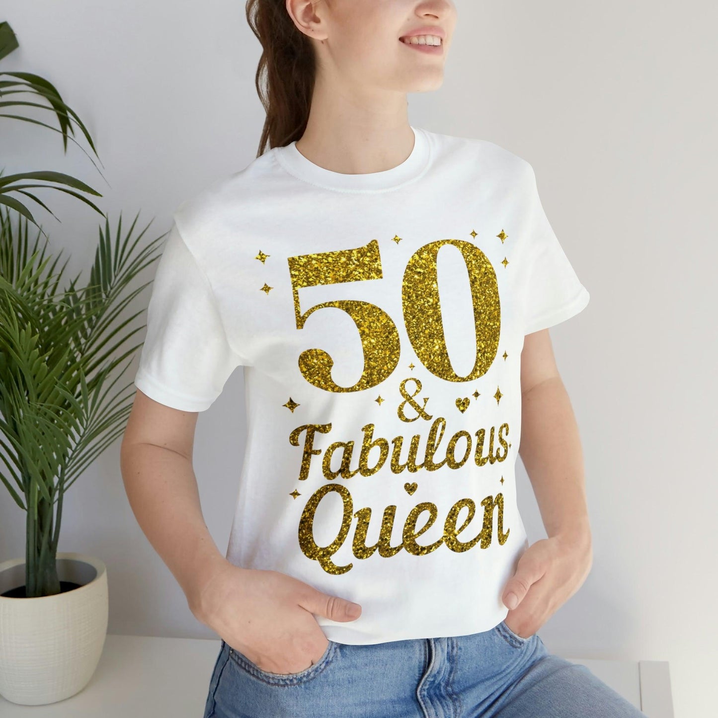 50 and Fabulous Queen shirt, Funny 50th birthday shirt, 50th birthday Tshirt, birthday queen shirt, Gift for 50th birthday, Vintage shirt, birthday gift, birthday girl shirt, mom’s birthday gift - Giftsmojo