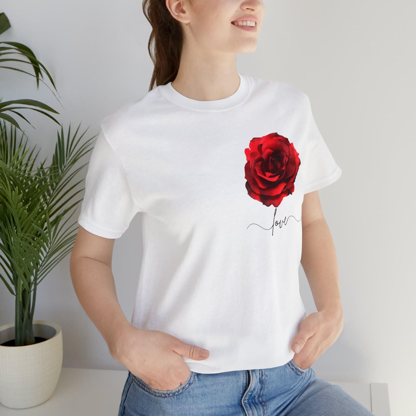 Love Rose Flower shirt, Floral motif, Floral shirt, Engagement gift, Anniversary gift, Wedding gift, gift for Wife, gift for Mom