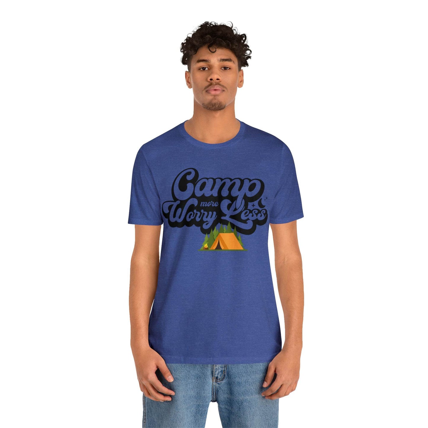 Camp More Worry Less Shirt, Outdoor adventure clothing, Nature-inspired shirts, Outdoor enthusiasts gift, Adventure-themed attire - Giftsmojo