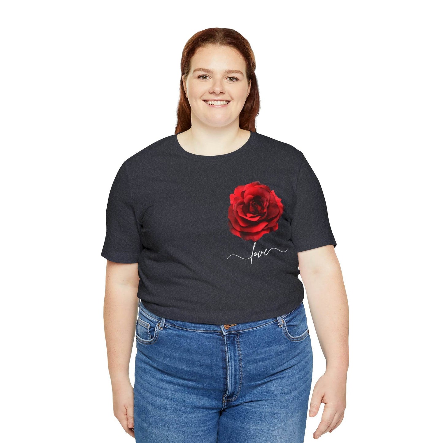 Love Rose Flower T-shirt for Women, Rose Graphic T-shirt, floral shirt, gift for her, love shirt - Giftsmojo