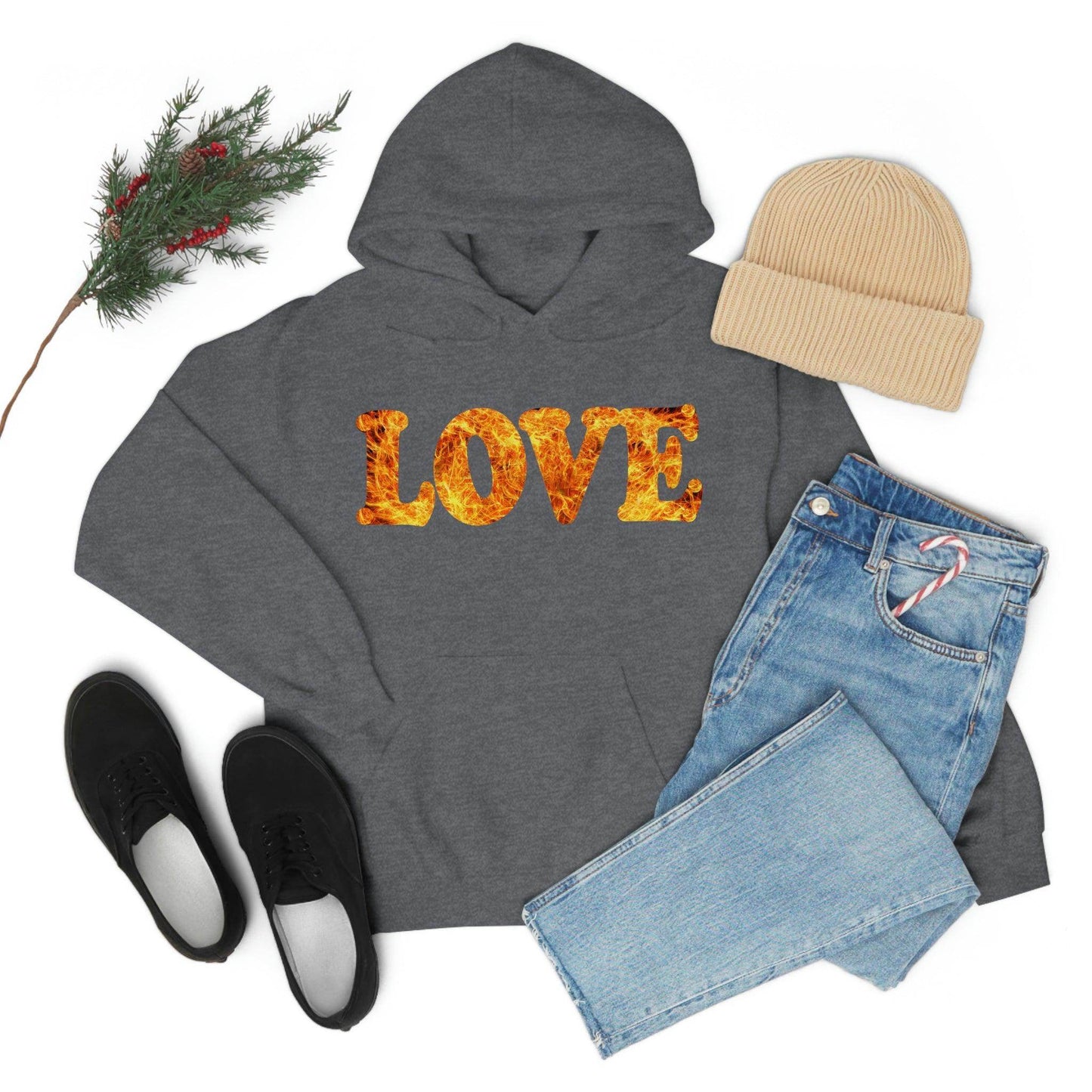 Love Fire Hooded Sweatshirt - Giftsmojo
