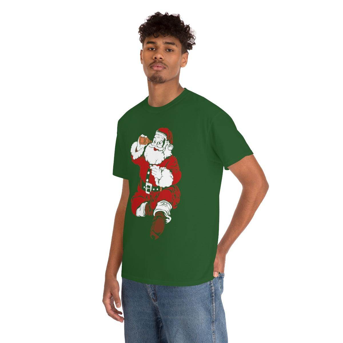 Santa Drinking Beer Funny T-shirt Funny Christmas Shirt Funny Santa Shirt Santa Gift - Giftsmojo