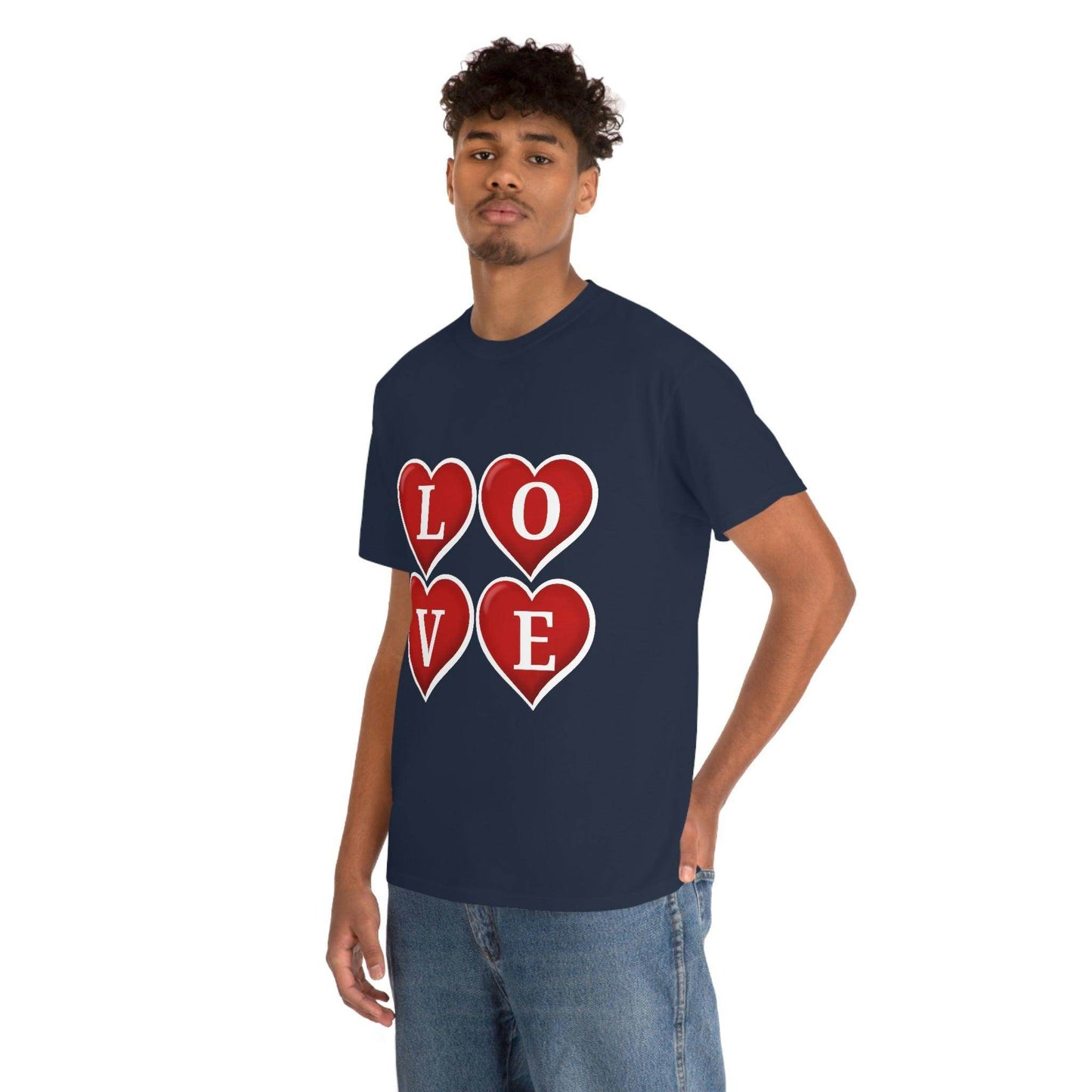 white 4hearts love Tee - Giftsmojo