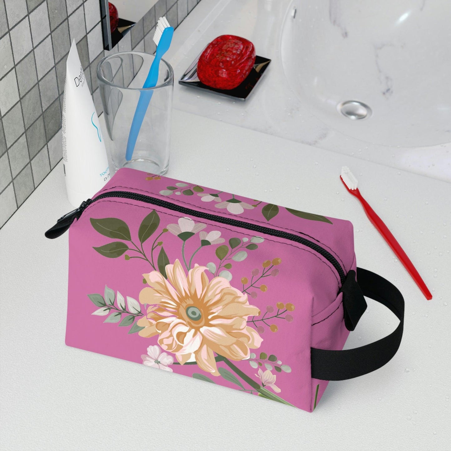 Makeup Bags Cosmetic Bag | Floral Makeup Bag - floral Toiletry Bag | makeup pouch gift for her | bridal party bags | travel bag