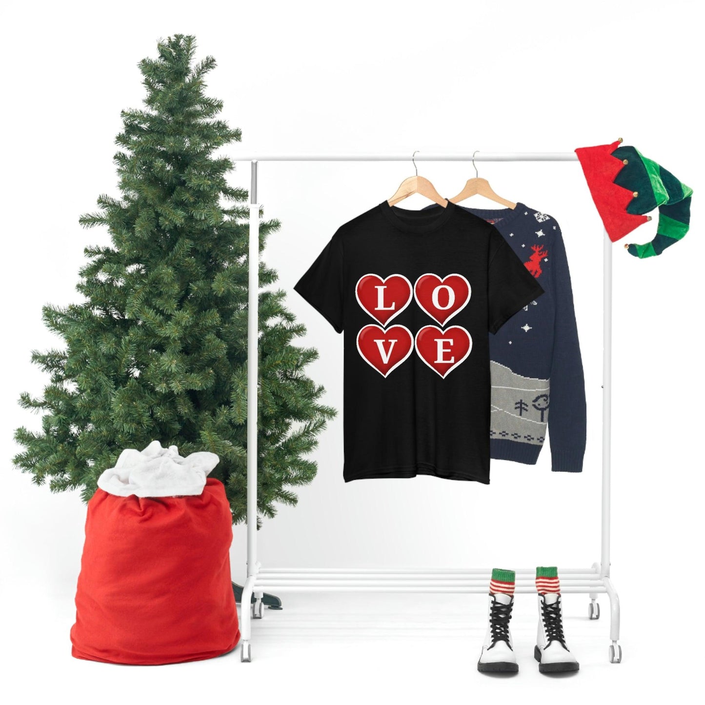 white 4hearts love Tee - Giftsmojo