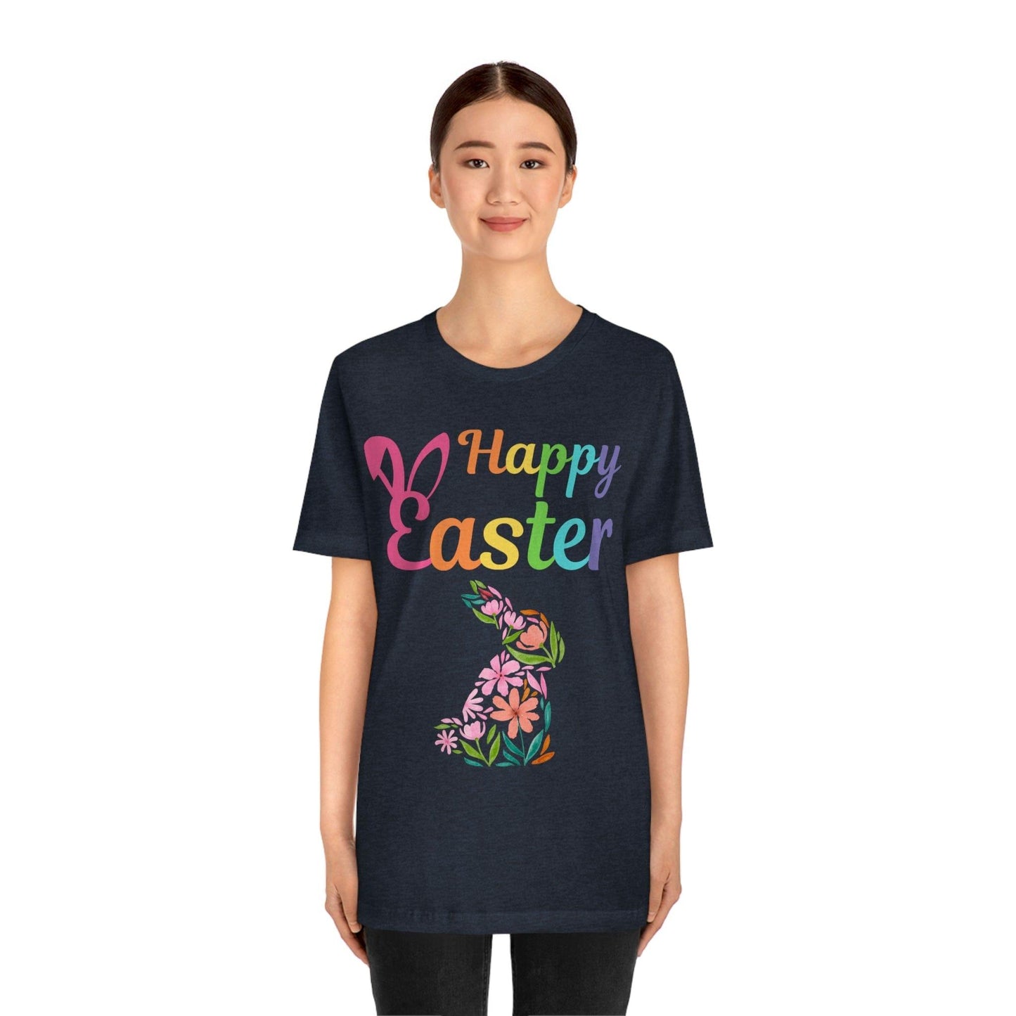Happy Easter Bunny Shirt Easter Gift women Easter Shirt - Easter Day Shirt Cute Easter flower shirt - Giftsmojo