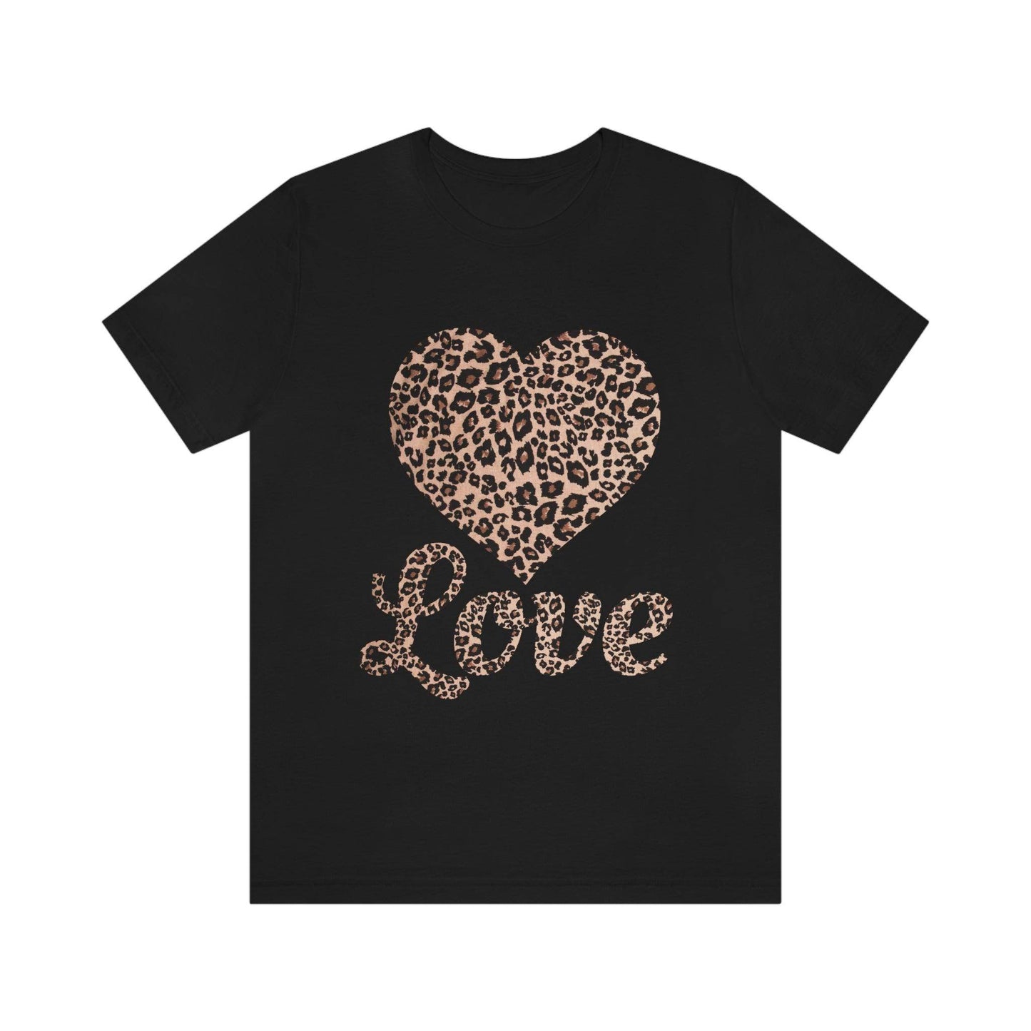 Leopard Print, Love Heart Tee, - Giftsmojo