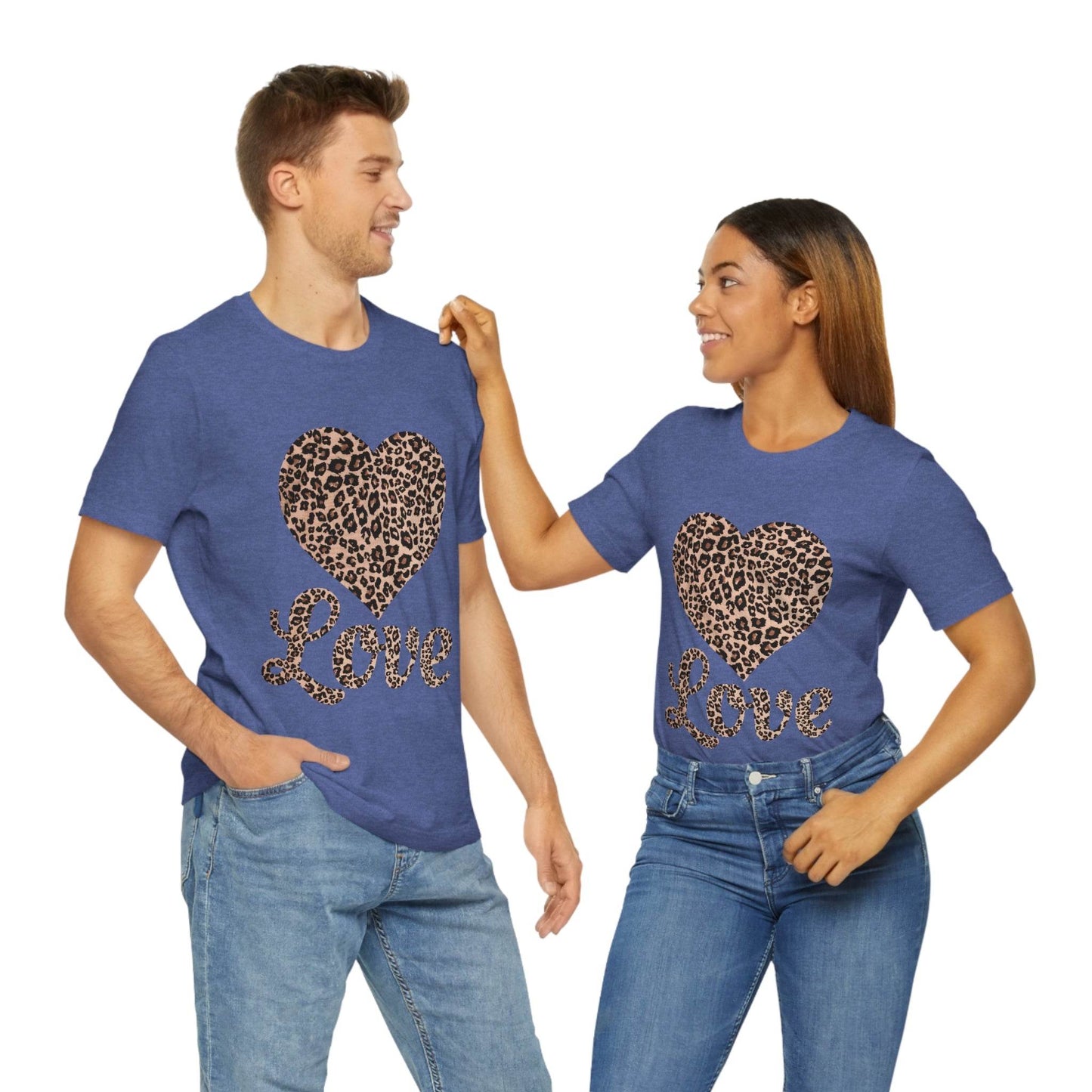 Leopard Print, Love Heart Tee, - Giftsmojo