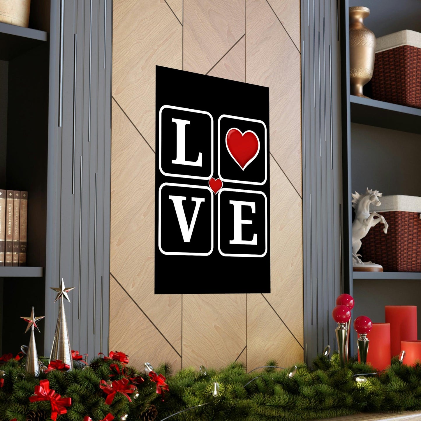 Love Square with Heart Premium Matte Vertical Posters - Giftsmojo
