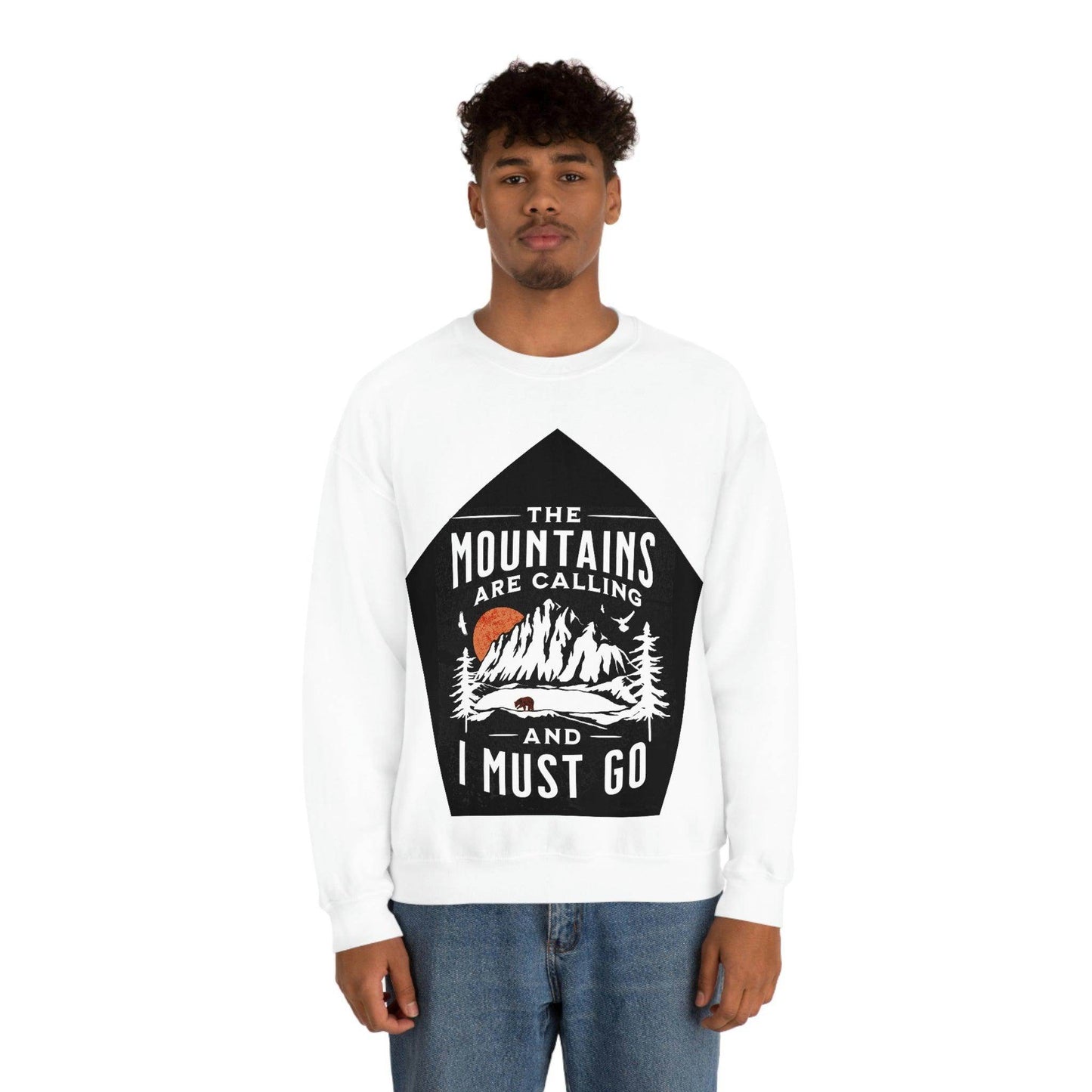 The Mountains are Calling and I Must Go, Crewneck Sweatshirt - Giftsmojo
