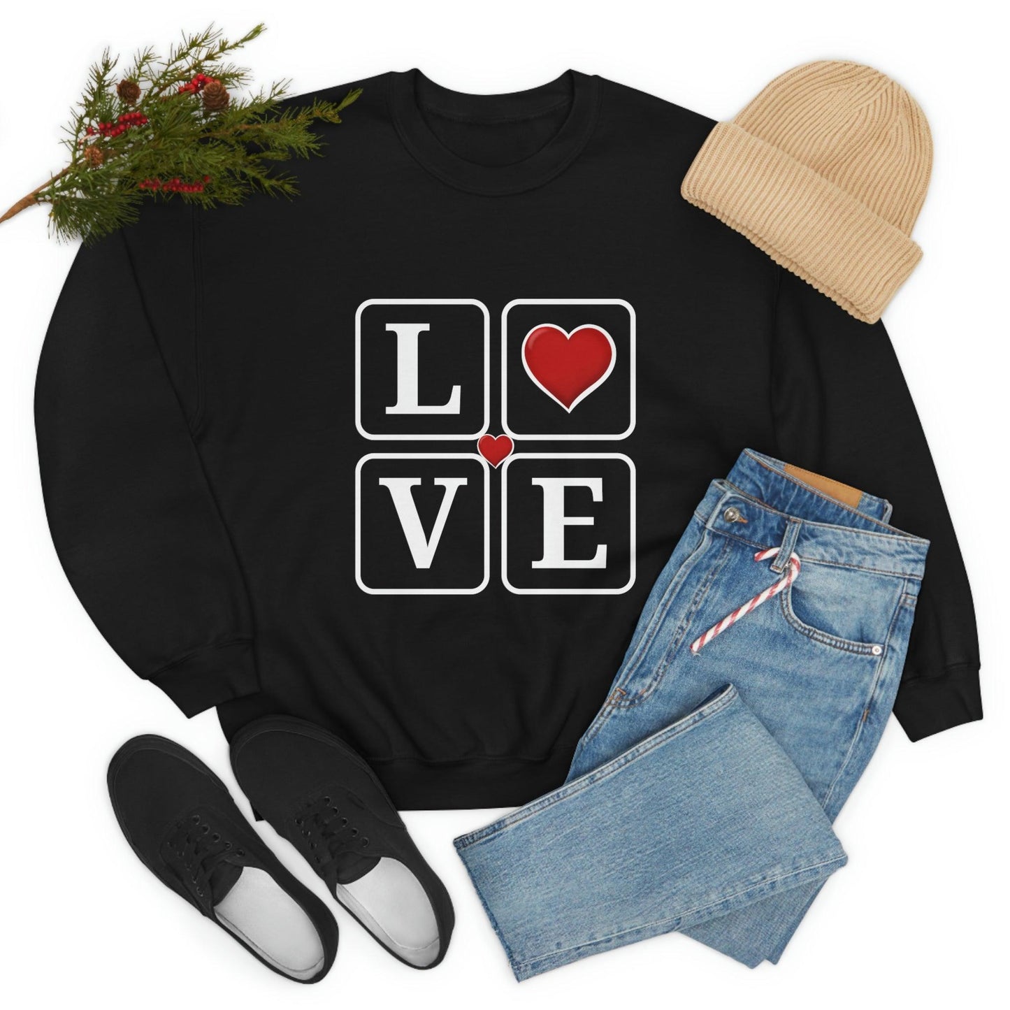 Love square Hearts Sweatshirt