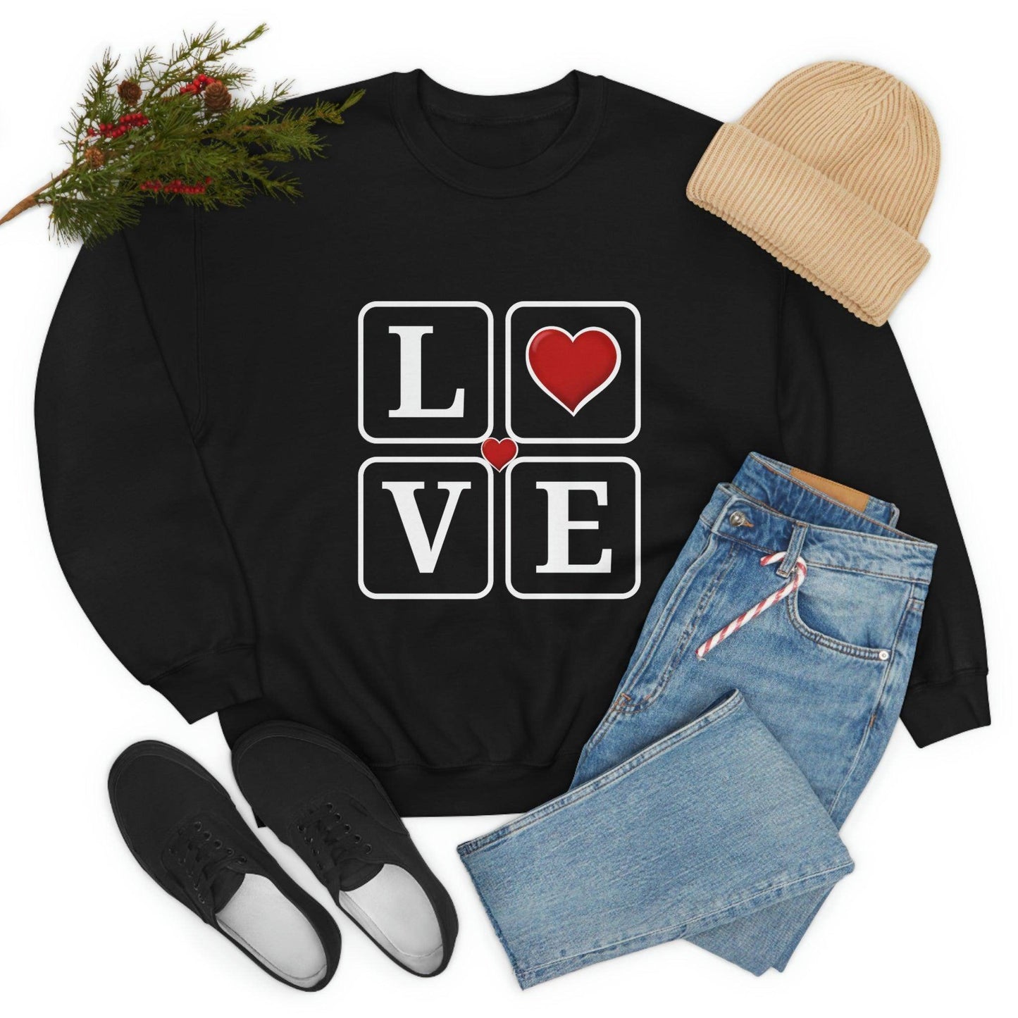 Love square Hearts Sweatshirt - Giftsmojo