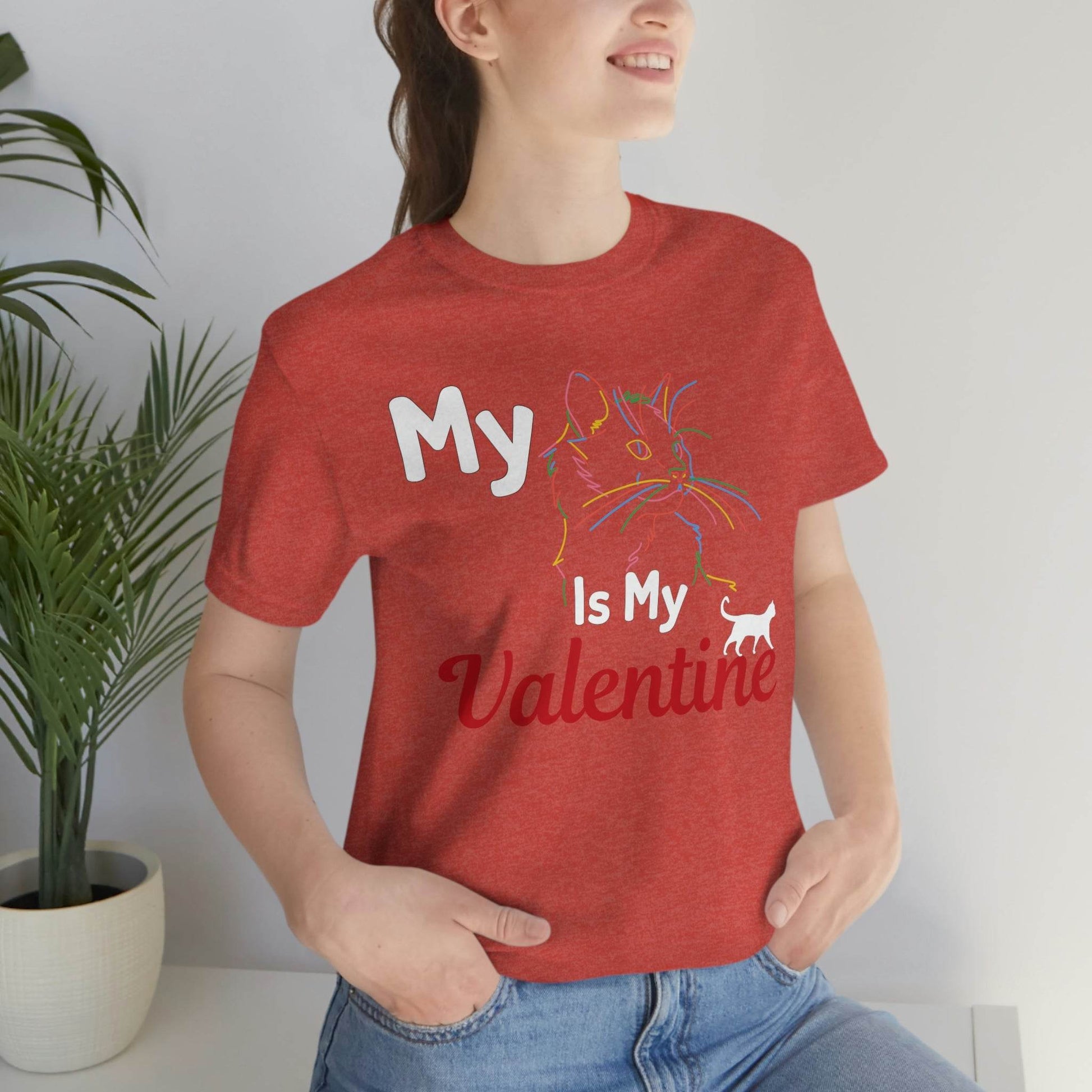 My Cat is My Valentine, Cute Pet lover Valentine shirt - Cute Cat lover shirt - Cat Mom shirt - Giftsmojo