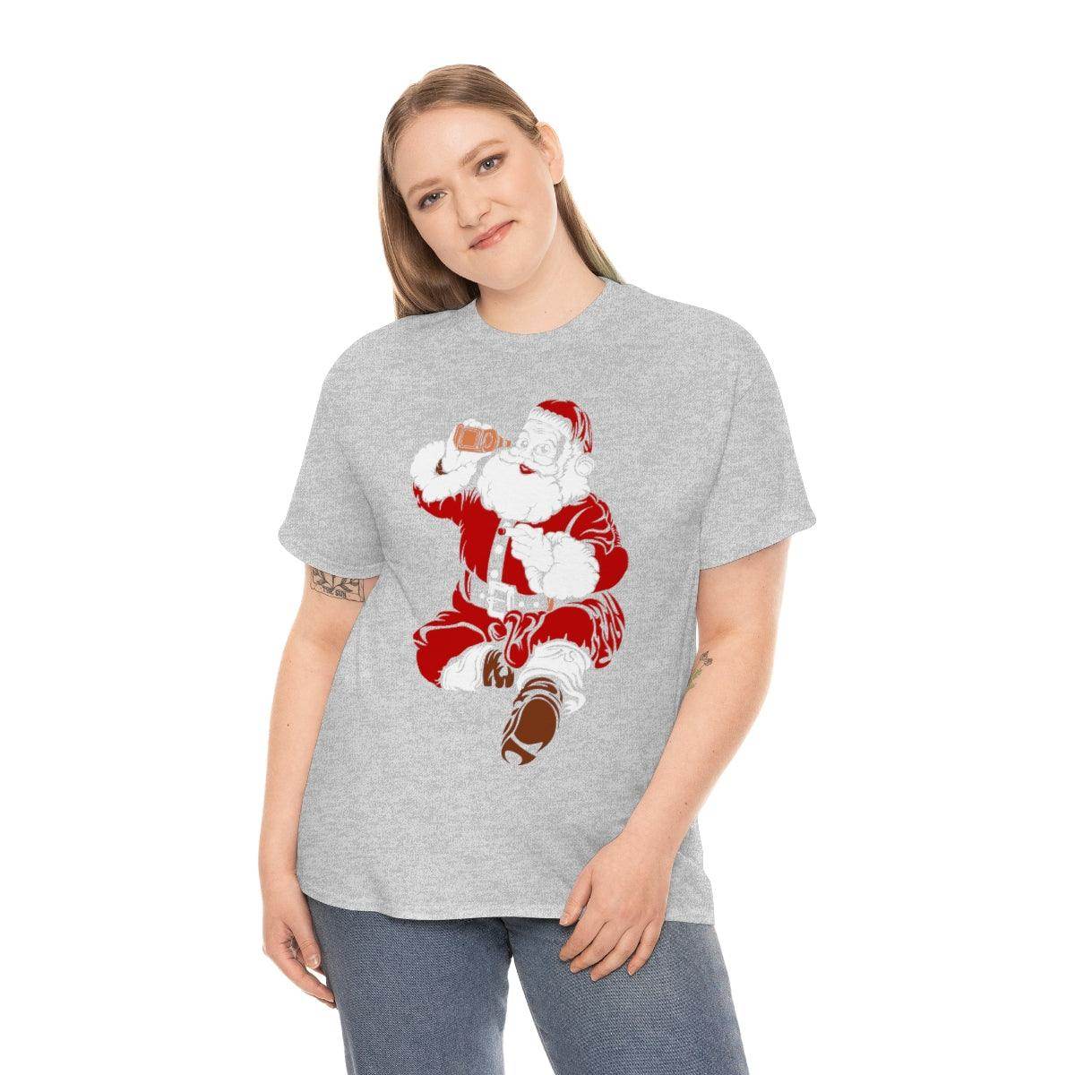 Santa Drinking Beer Funny T-shirt Funny Christmas Shirt Funny Santa Shirt Santa Gift - Giftsmojo