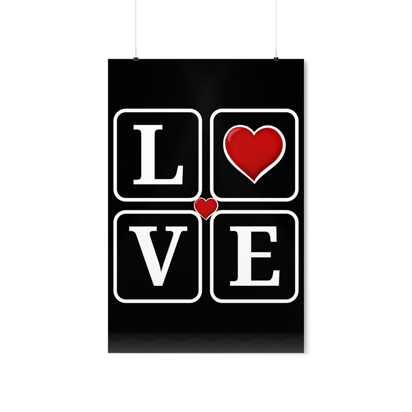 Love Square with Heart Premium Matte Vertical Posters - Giftsmojo