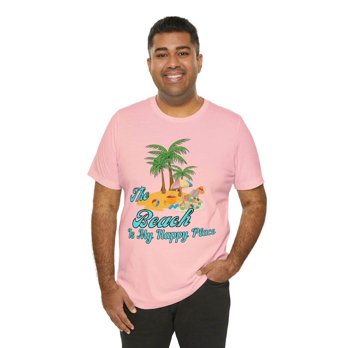 Beach shirt, The Beach is my happy place shirt, Beach t-shirt, Summer shirt, Beachwear, Beach fashion, Stylish beach apparel