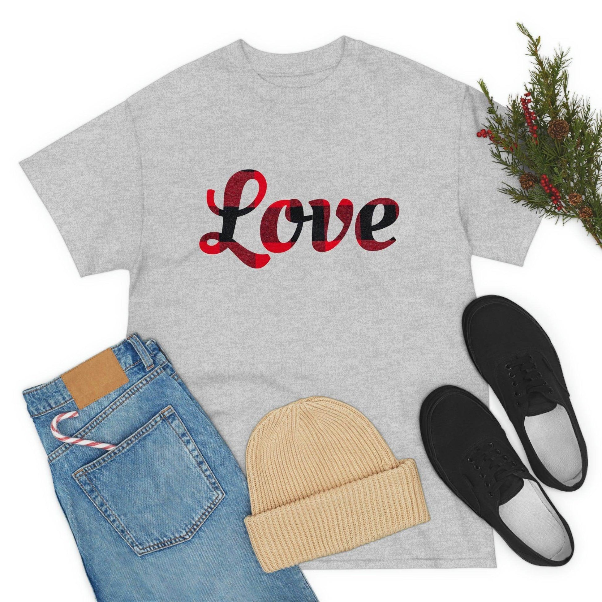 Plaid love T-Shirt - Giftsmojo