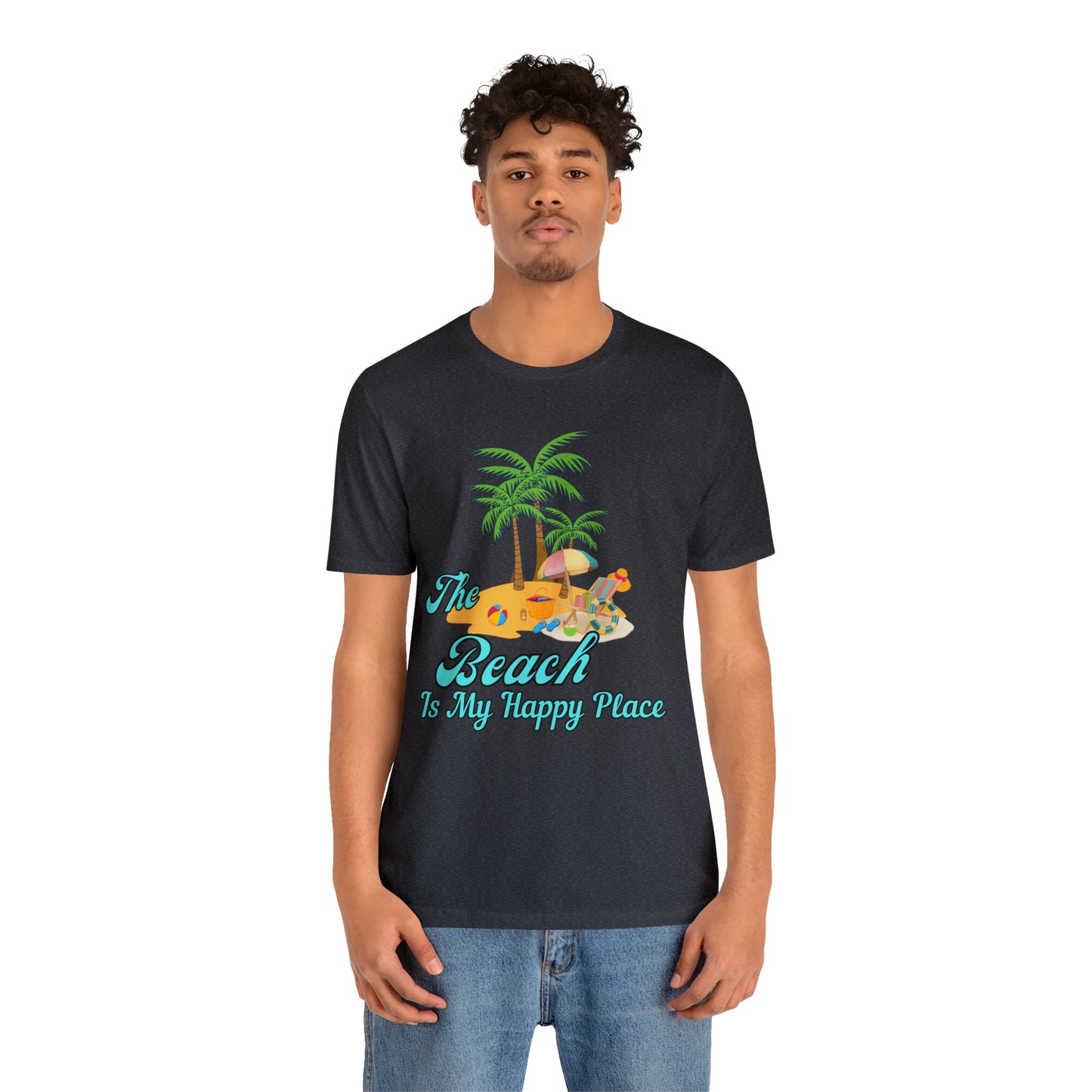 Beach shirt, The Beach is my happy place shirt, Beach t-shirt, Summer shirt, Beachwear, Beach fashion, Stylish beach apparel