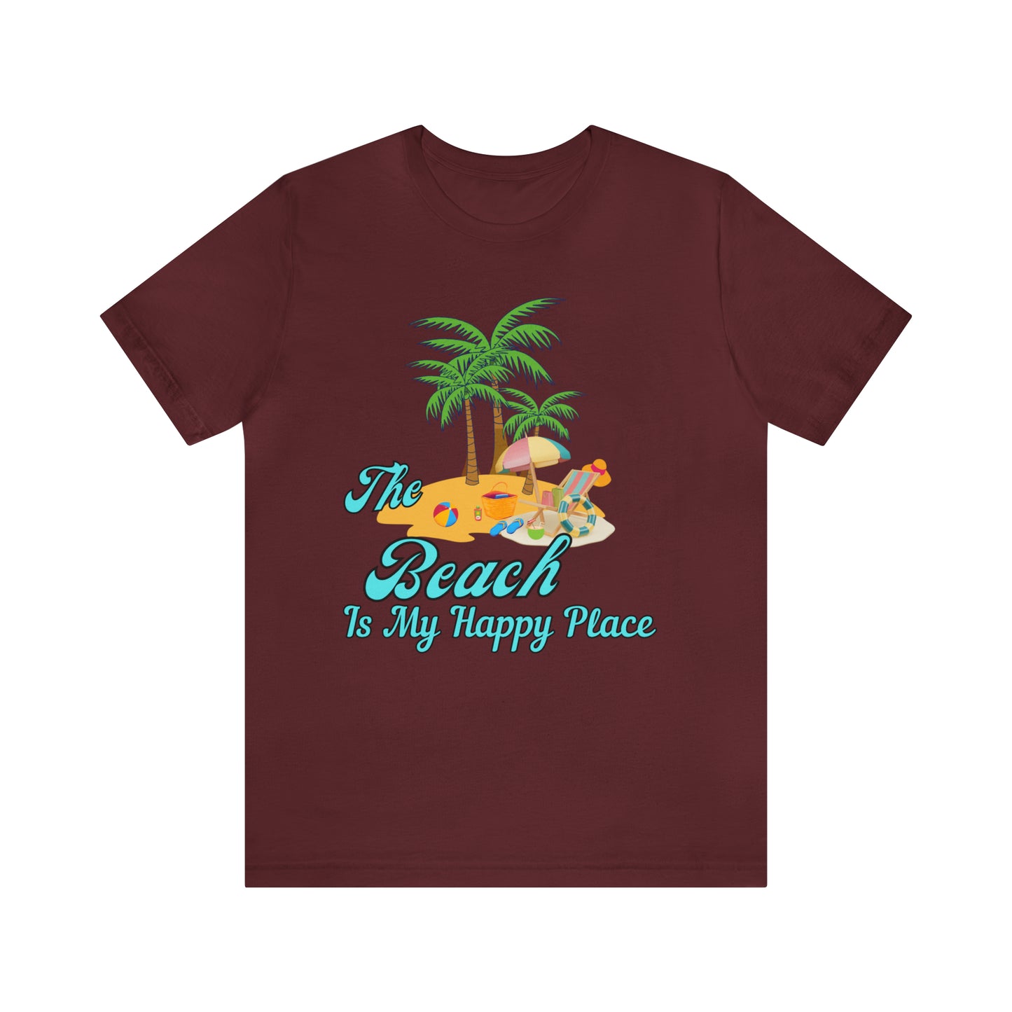Beach shirt, The Beach is my happy place shirt, Beach t-shirt, Summer shirt, Beachwear, Beach fashion, Stylish beach apparel