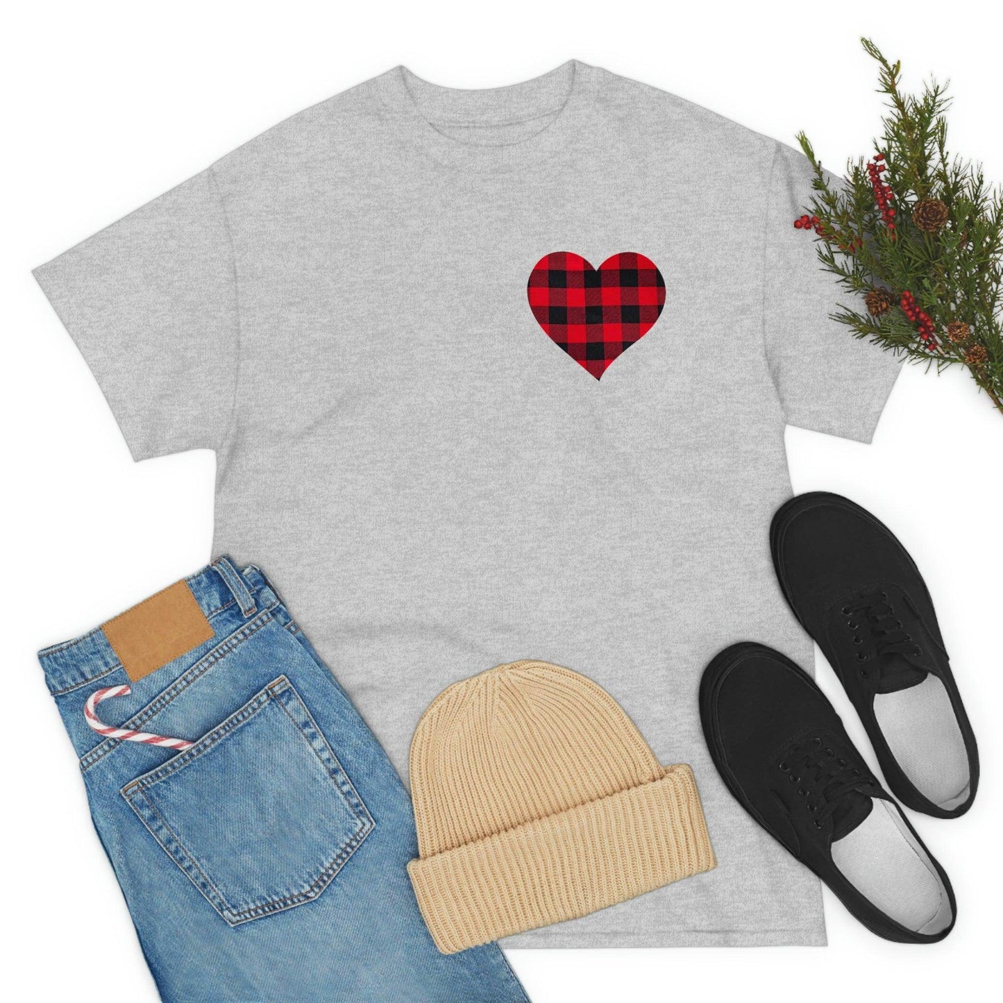 Plaid Heart T-Shirt - Giftsmojo