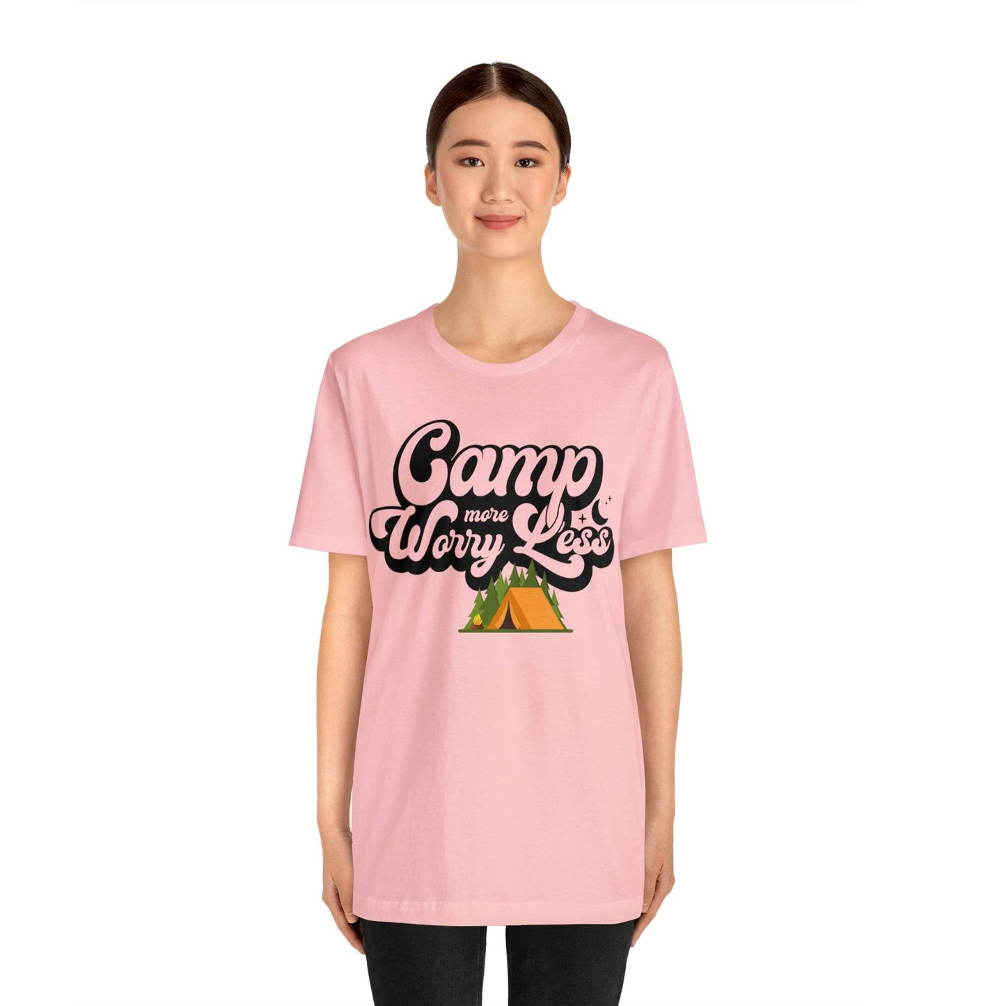 Camp More Worry Less Shirt, Outdoor adventure clothing, Nature-inspired shirts, Outdoor enthusiasts gift, Adventure-themed attire - Giftsmojo