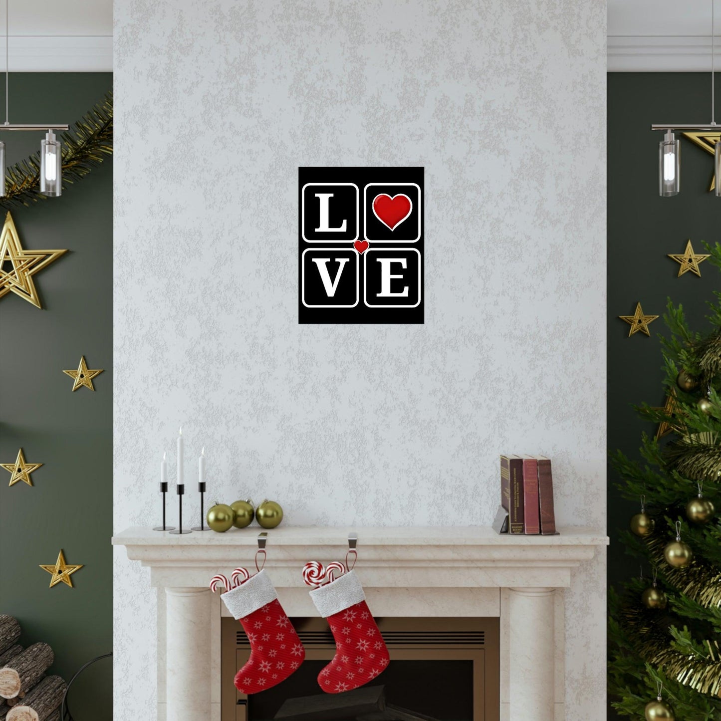 Love Square with Heart Premium Matte Vertical Posters - Giftsmojo