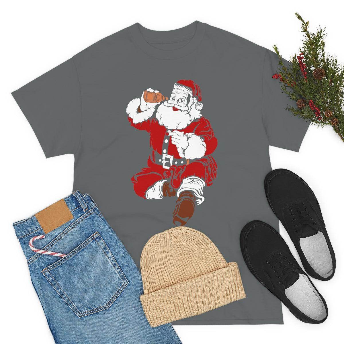 Santa Drinking Beer Funny T-shirt Funny Christmas Shirt Funny Santa Shirt Santa Gift - Giftsmojo