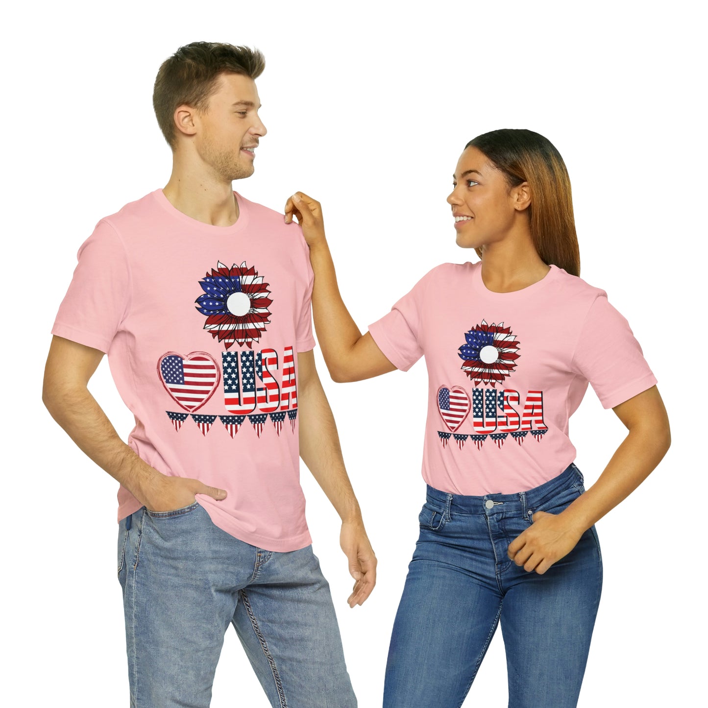 American flag shirt, Red, white, and blue shirt, Flower Love USA shirt,
