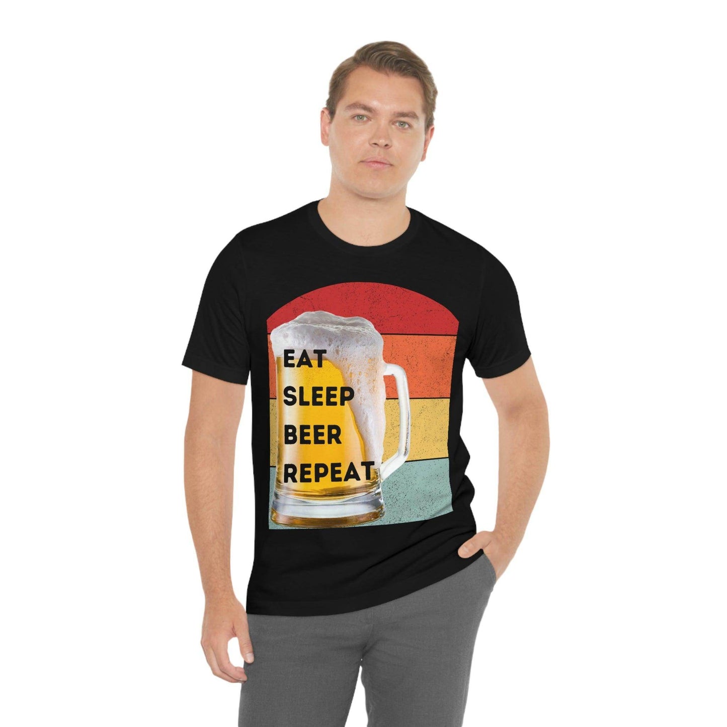 Retro shirt Eat Sleep Beer Repeat - funny beer shirt - Giftsmojo