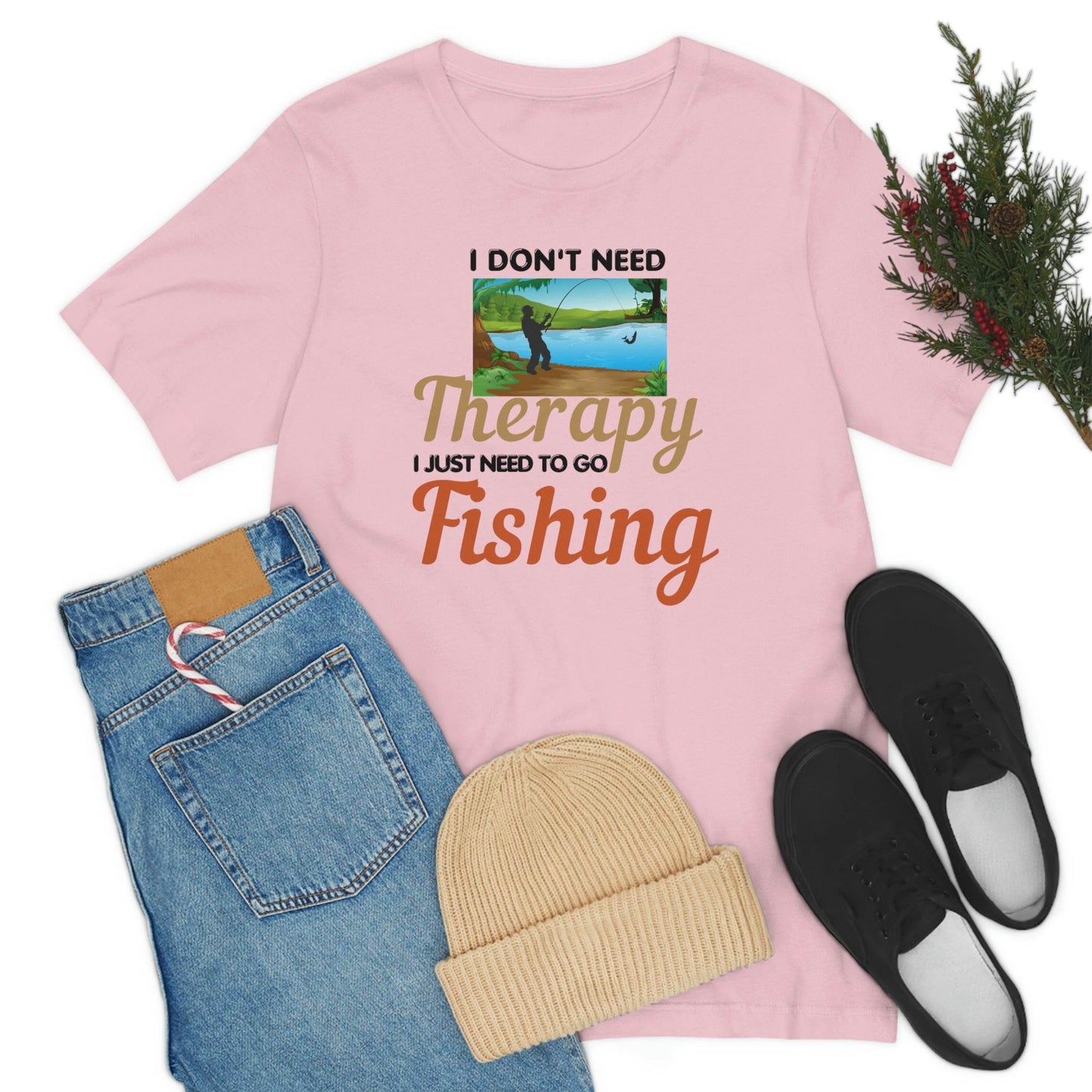 Fishing T-shirt dad shirt dad gift outdoor lover gift - fishing gift nature lover shirt I don't need therapy I just need to go Fishing shirt - Giftsmojo