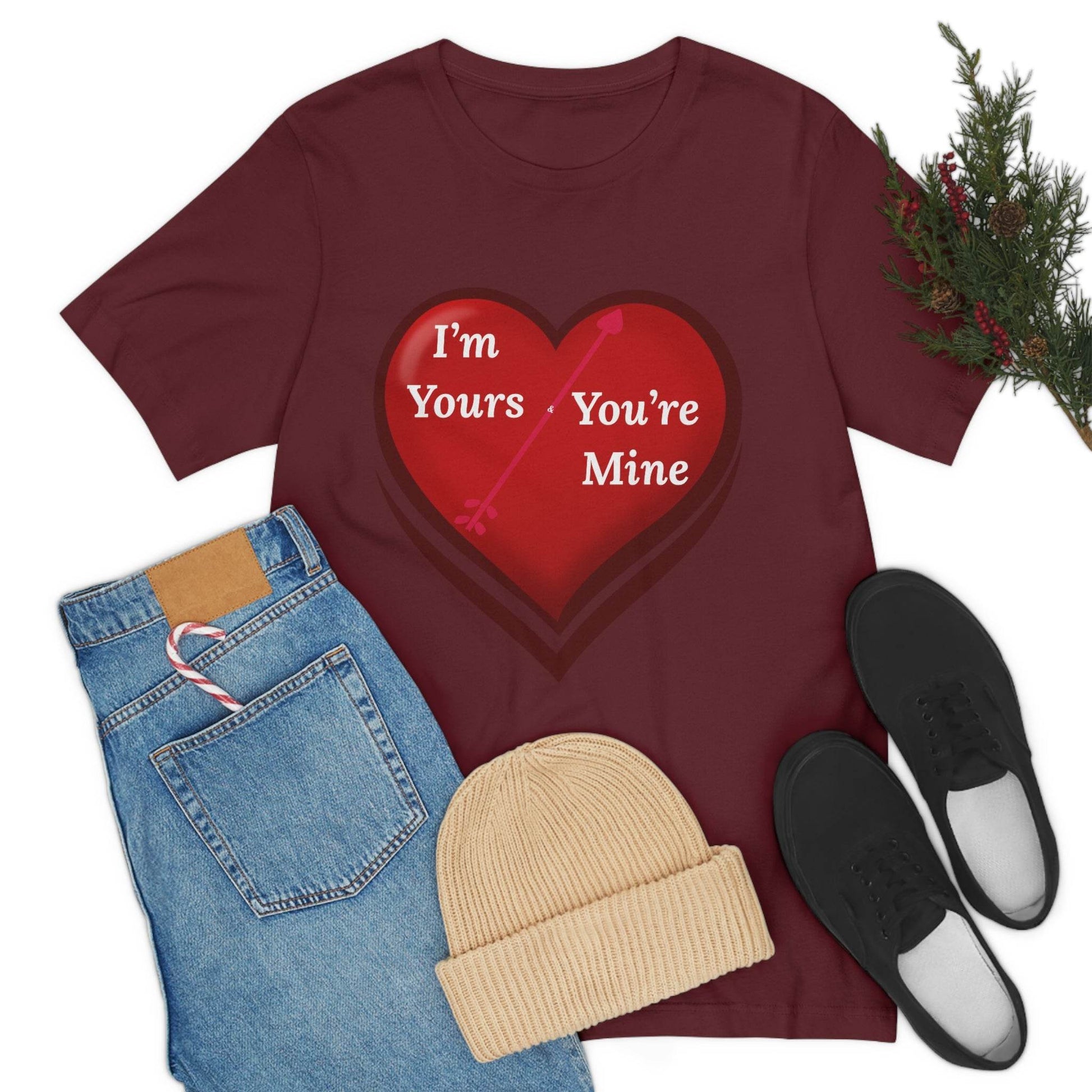 I'm Yours and You're Mine Heart Tee - Giftsmojo
