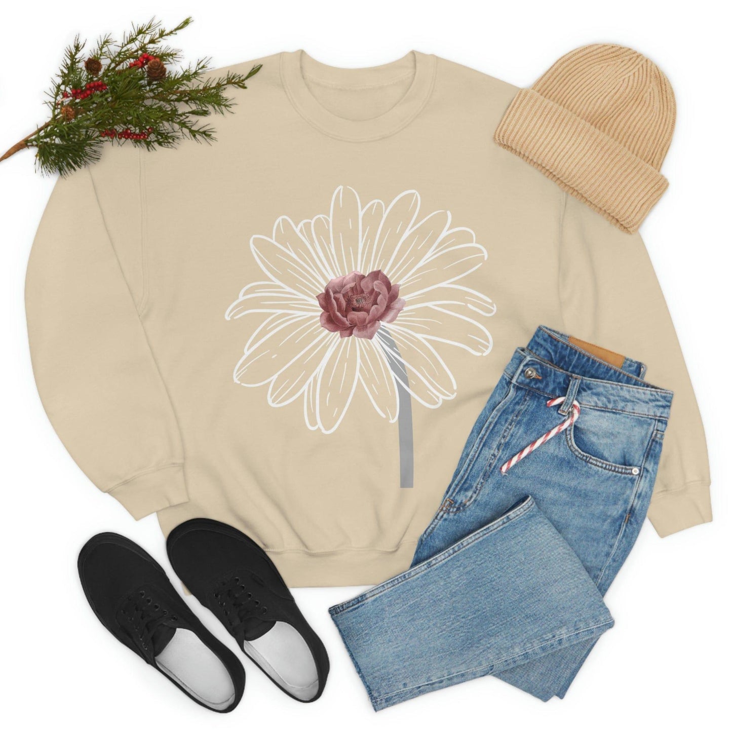 Floral Sweatshirt, Wildflower Sweatshirt, Flower sweatshirt, Wild Flowers