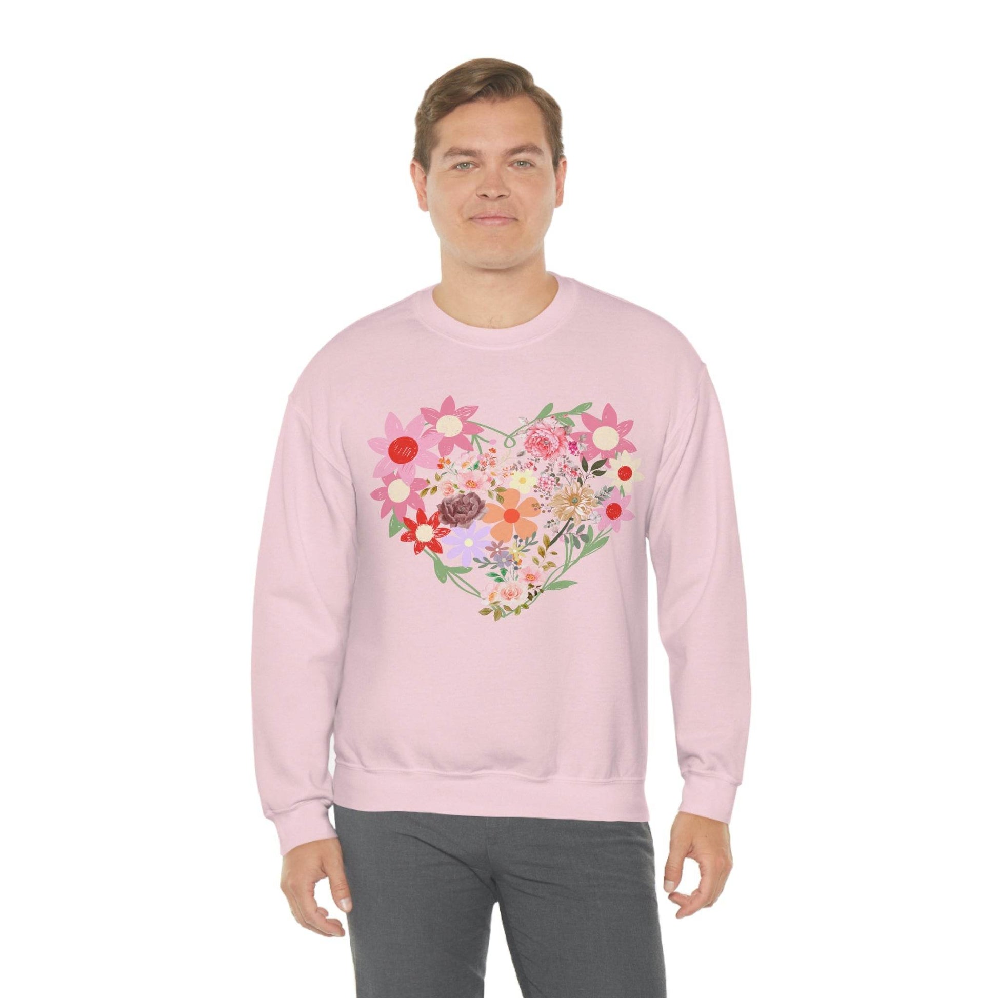 Flower Heart sweatshirt - Floral sweatshirt - Love Sweatshirt - Giftsmojo