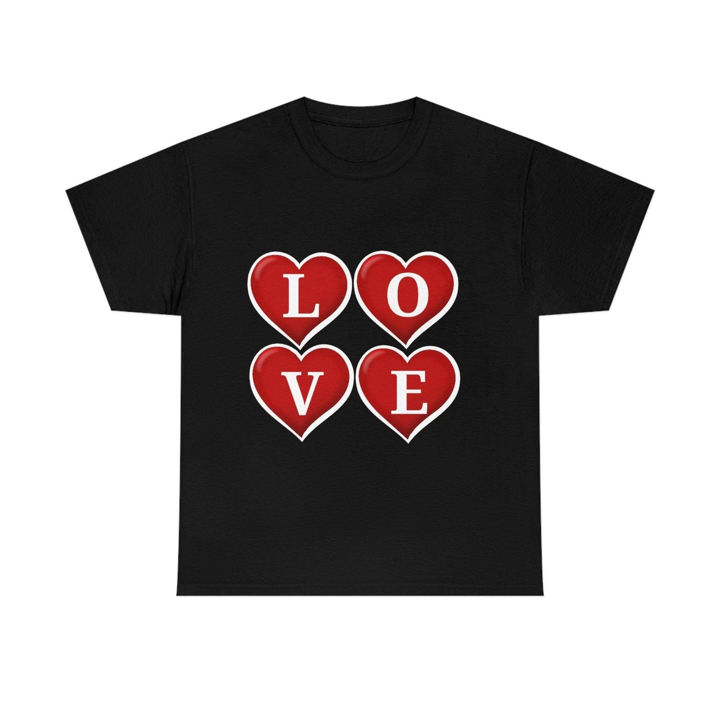 white 4hearts love Tee - Giftsmojo