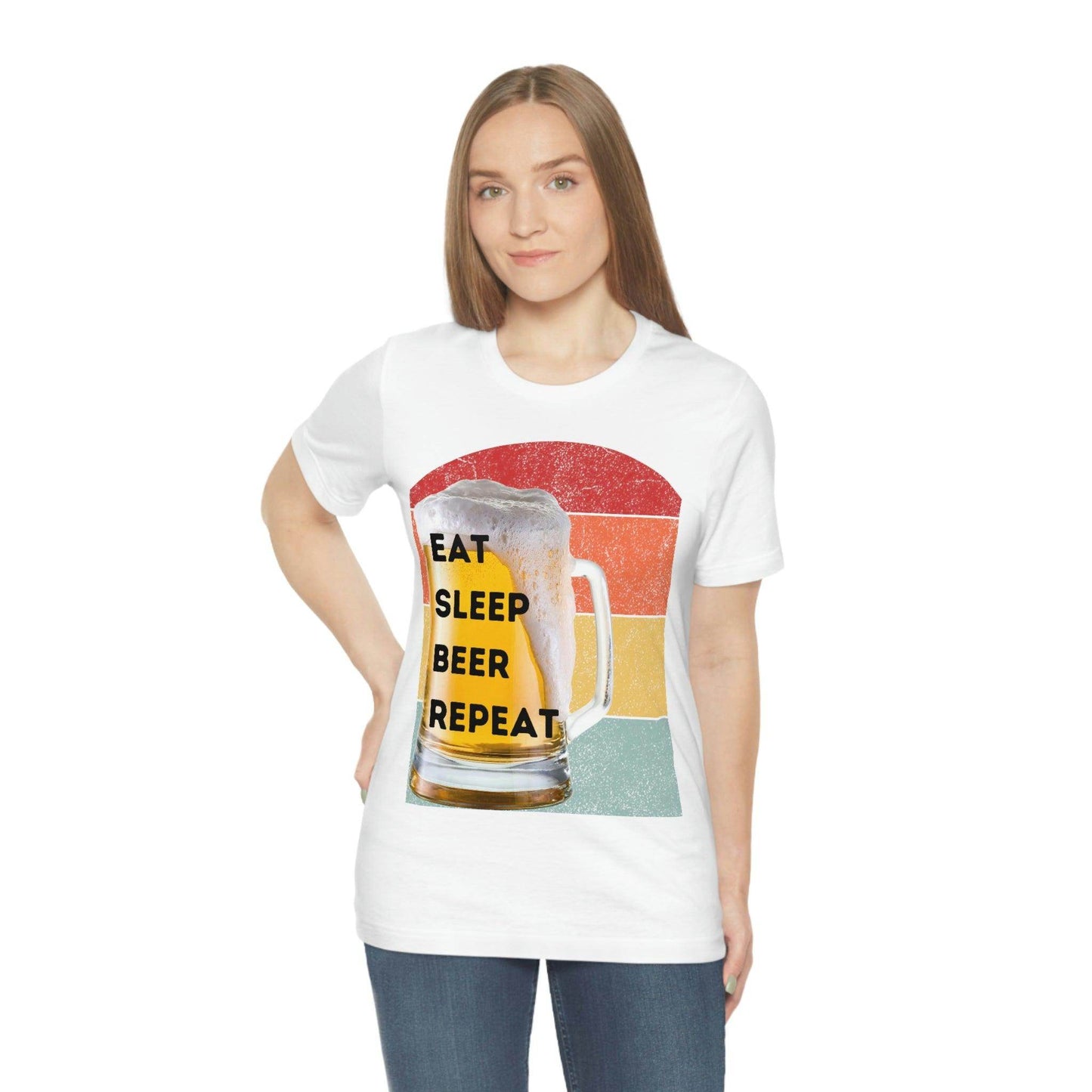 Retro shirt Eat Sleep Beer Repeat - funny beer shirt - Giftsmojo